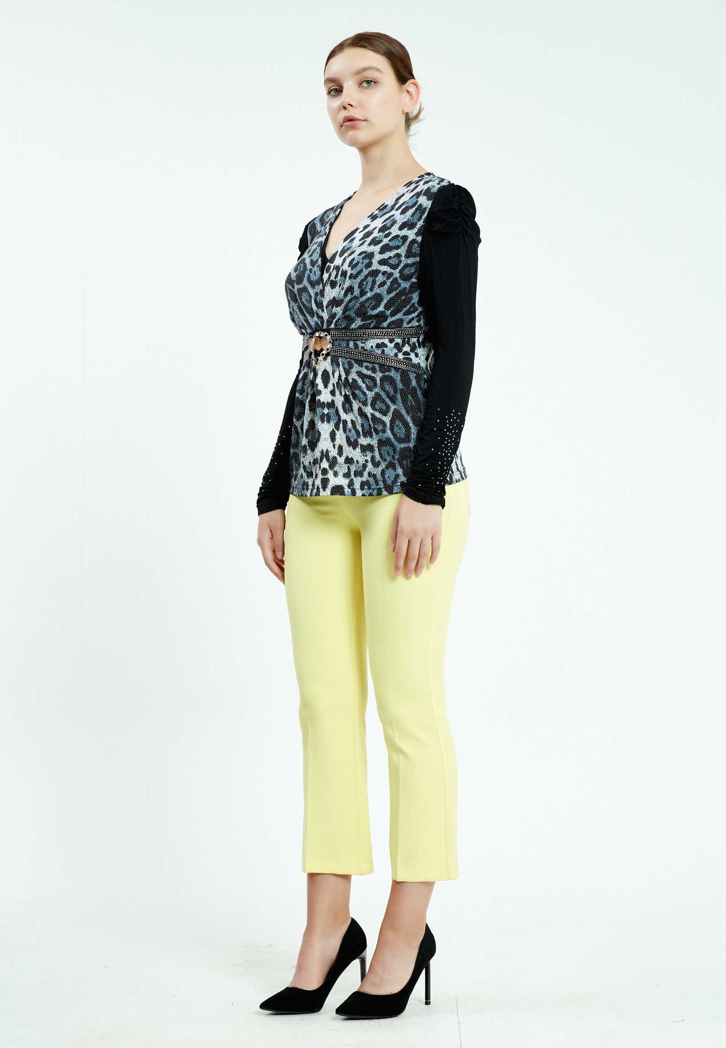 Long Sleeve Animal Print Regular Blouse Unit Price: $13.00