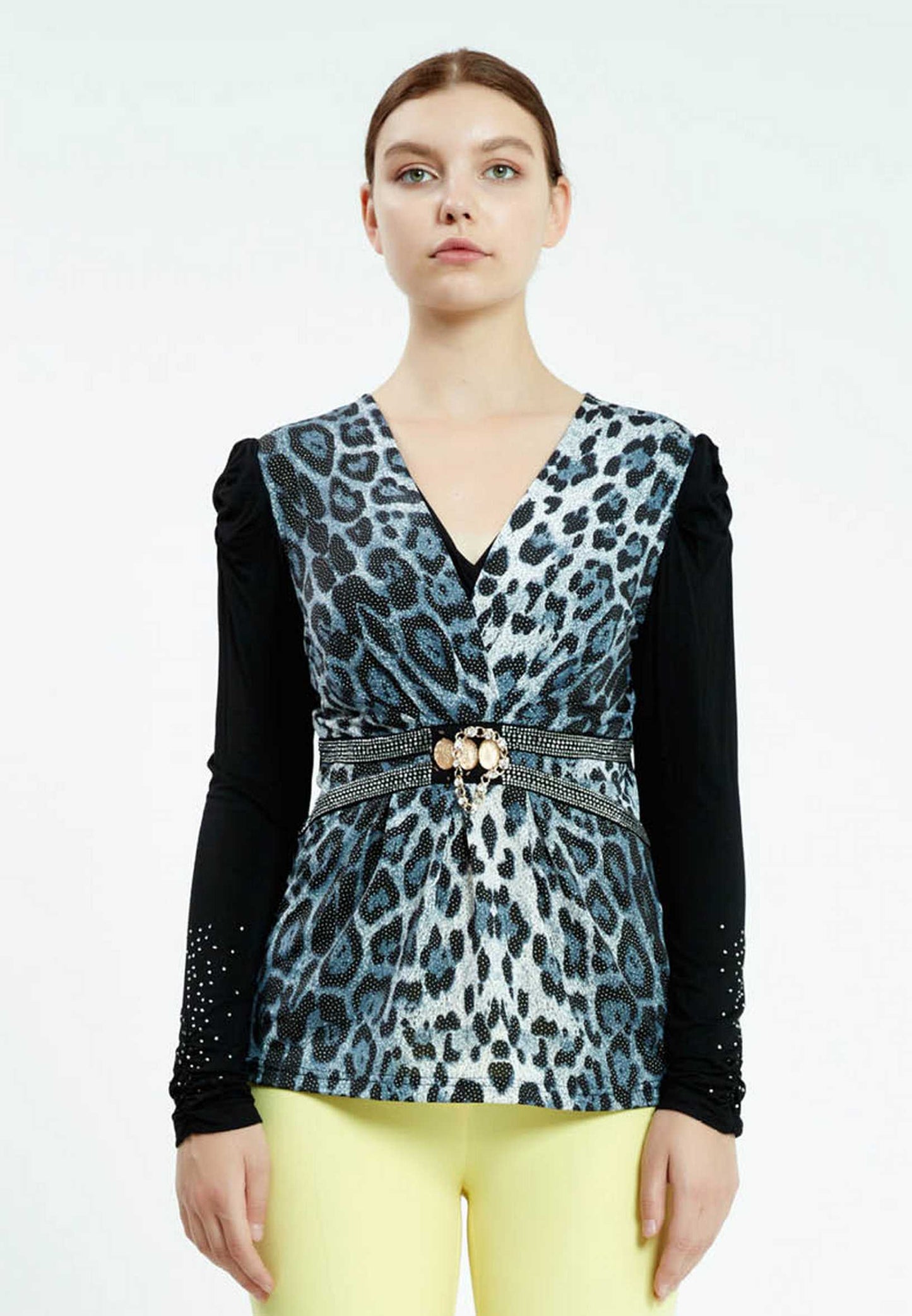 Long Sleeve Animal Print Regular Blouse Unit Price: $13.00