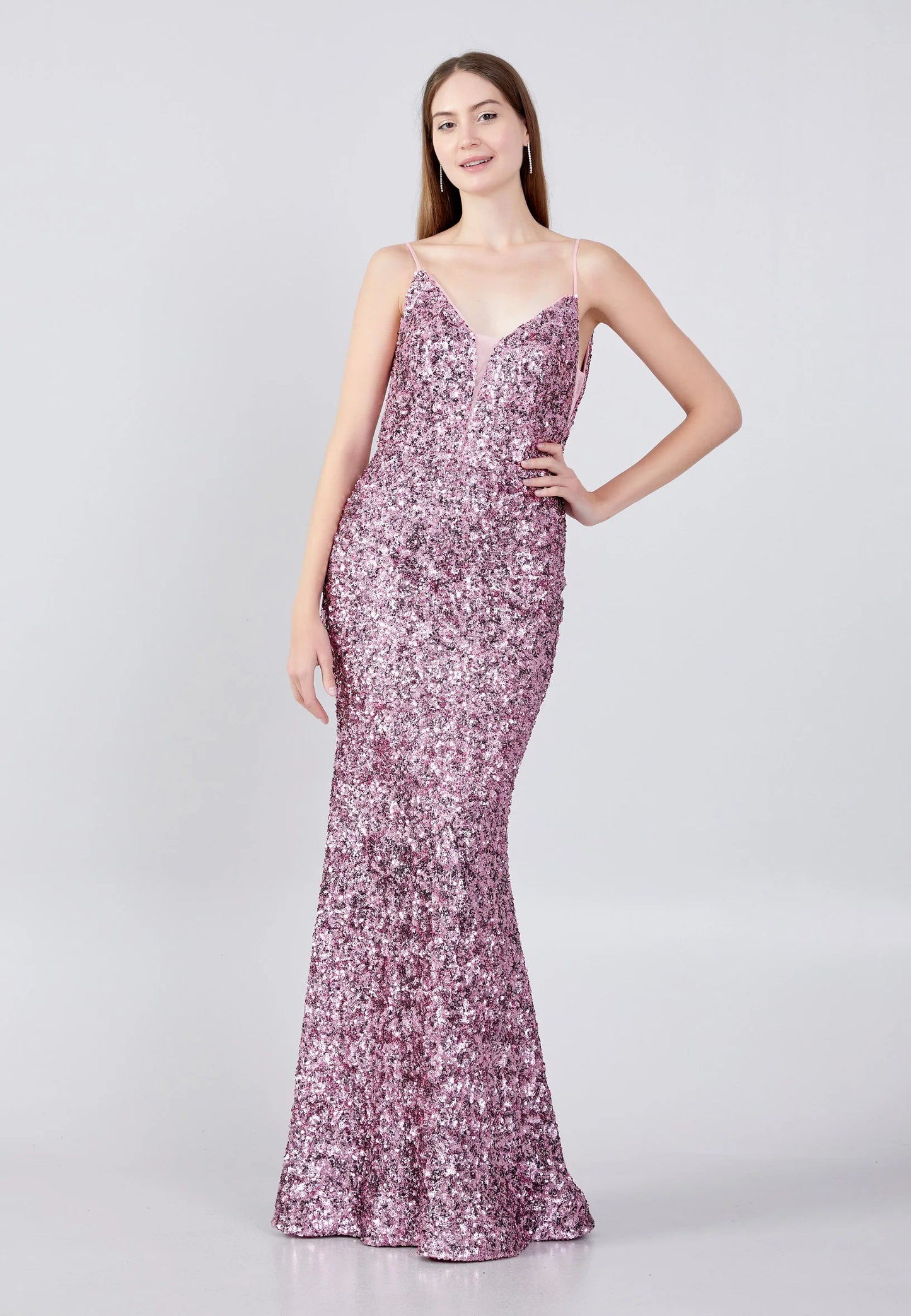 Sleeveless Maxi Sequin Mermaid Regular Prom Dress Unit Price: $49.00