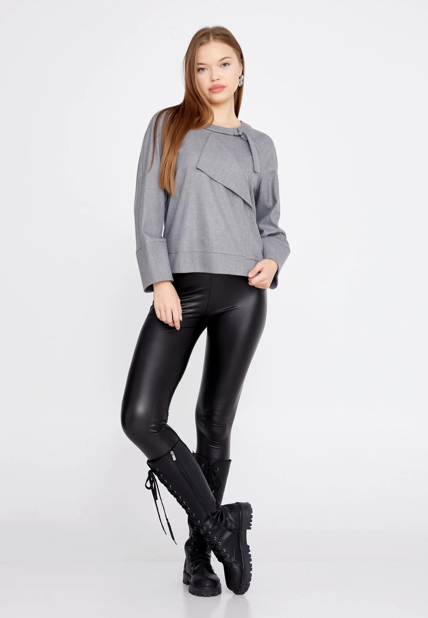 Long Sleeve Solid Color Regular Blouse Unit Price: $14.00