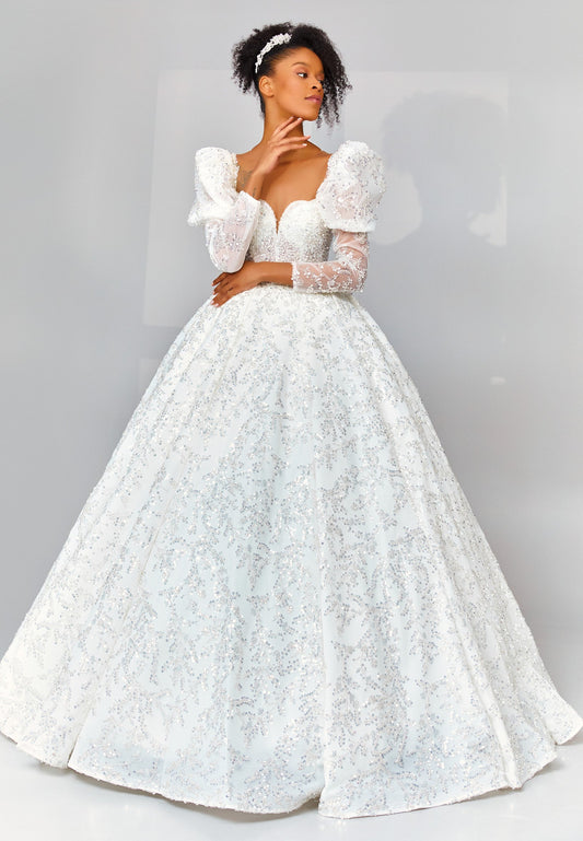 Mid-Length Maxi Tulle Regular Wedding Dress Ecru - Unit Price: 1009$