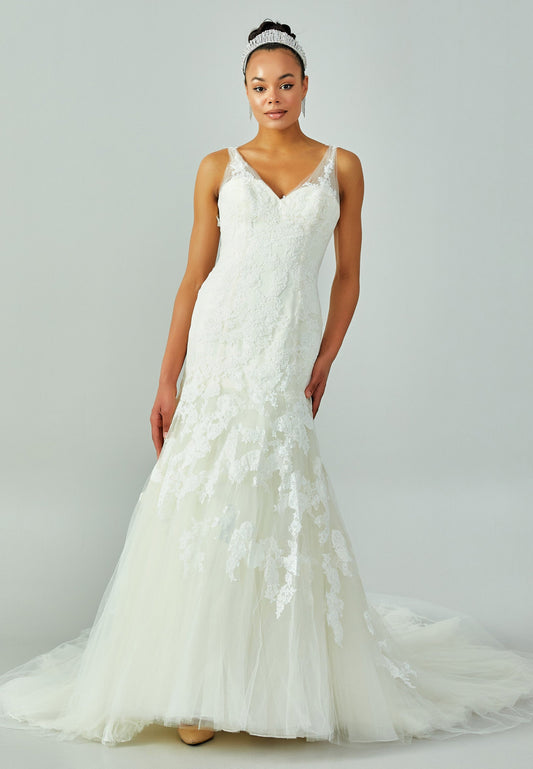 Sleeveless Maxi Lace Regular Wedding Dress White - Unit Price: 482$