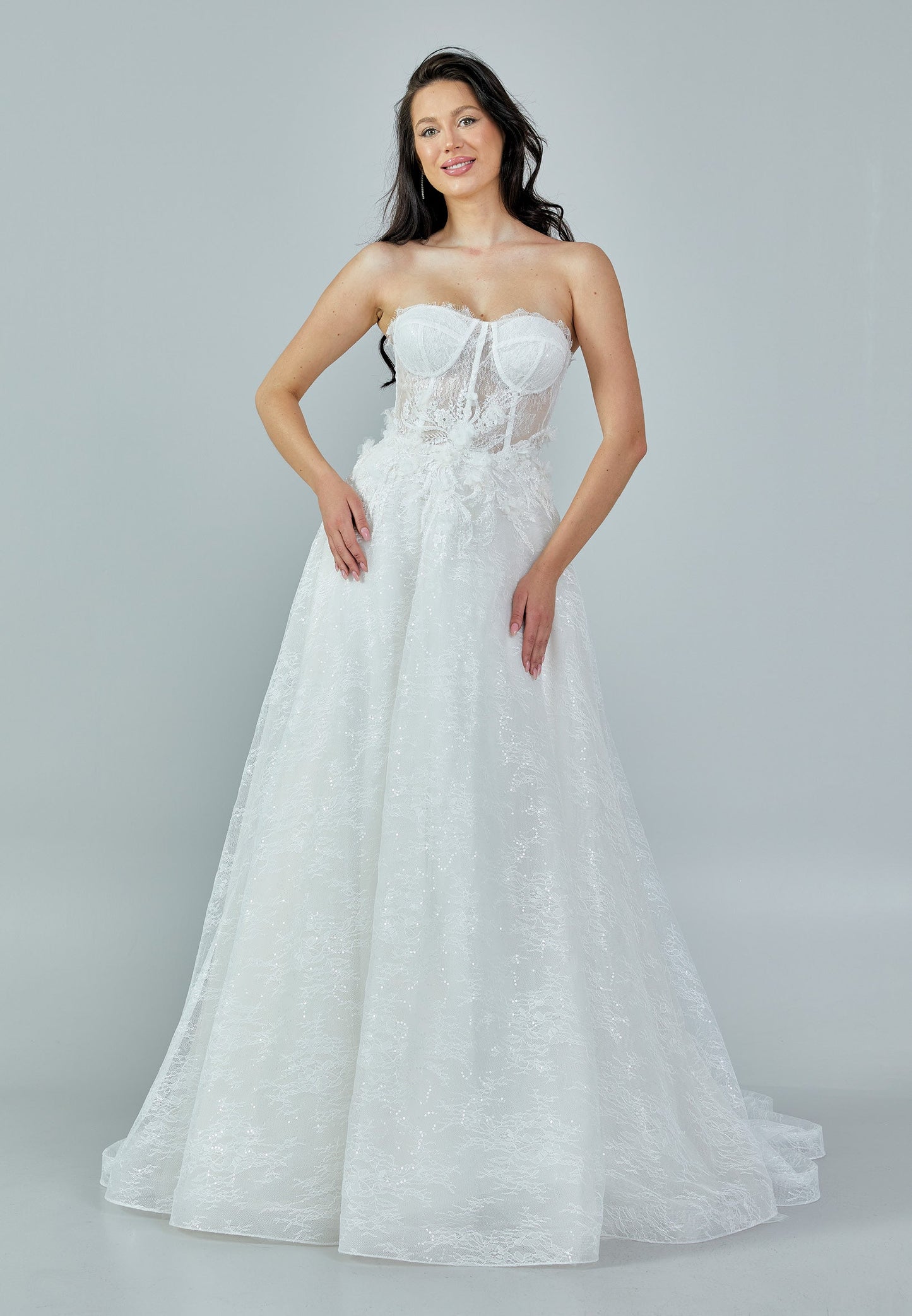 Strapless Maxi Tulle Regular Wedding Dress Ecru - Unit Price: 507$