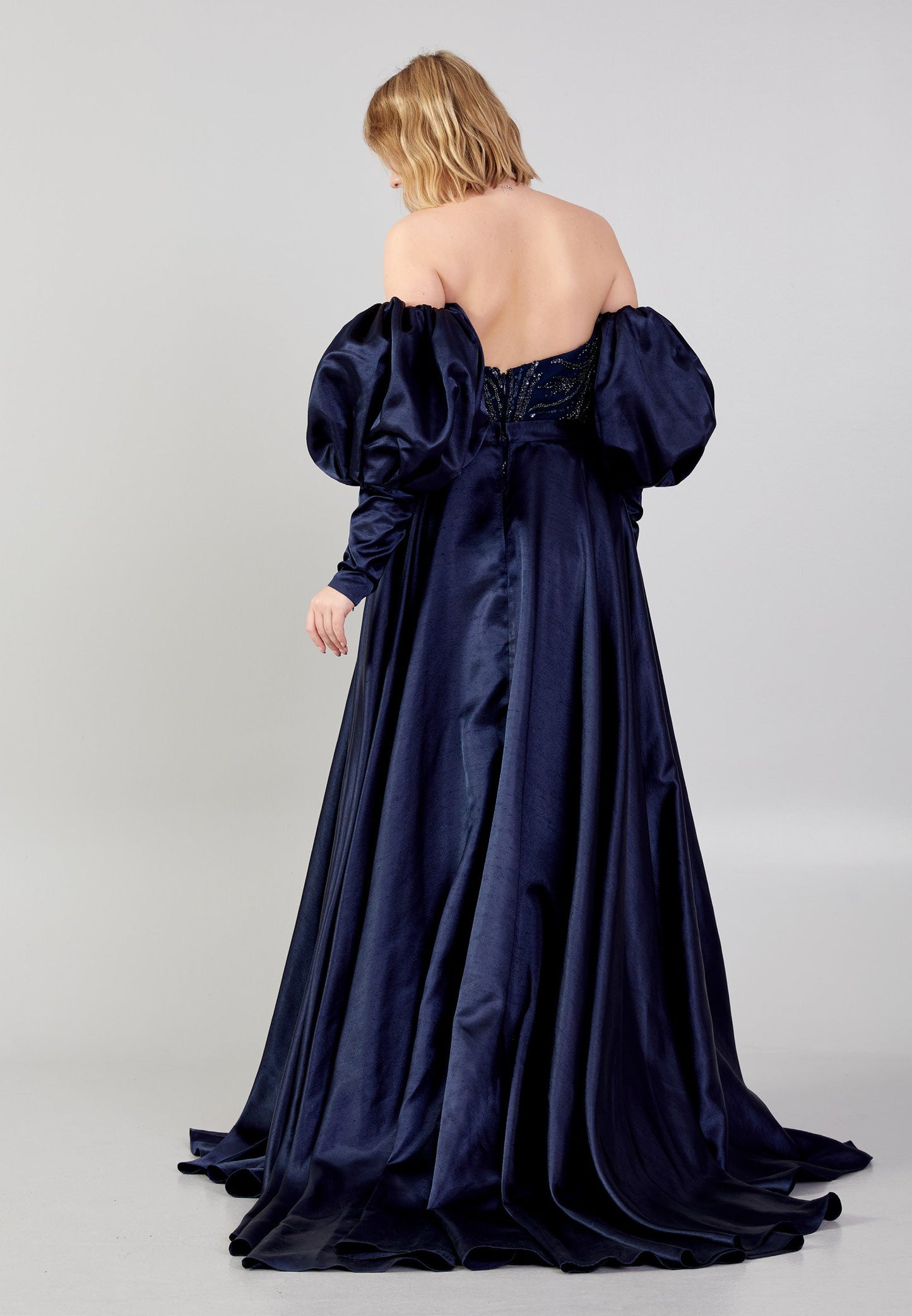 Off Shoulder Maxi Sequin Mermaid Regular Wedding Guest Dress Navy - Unit Price: 185$