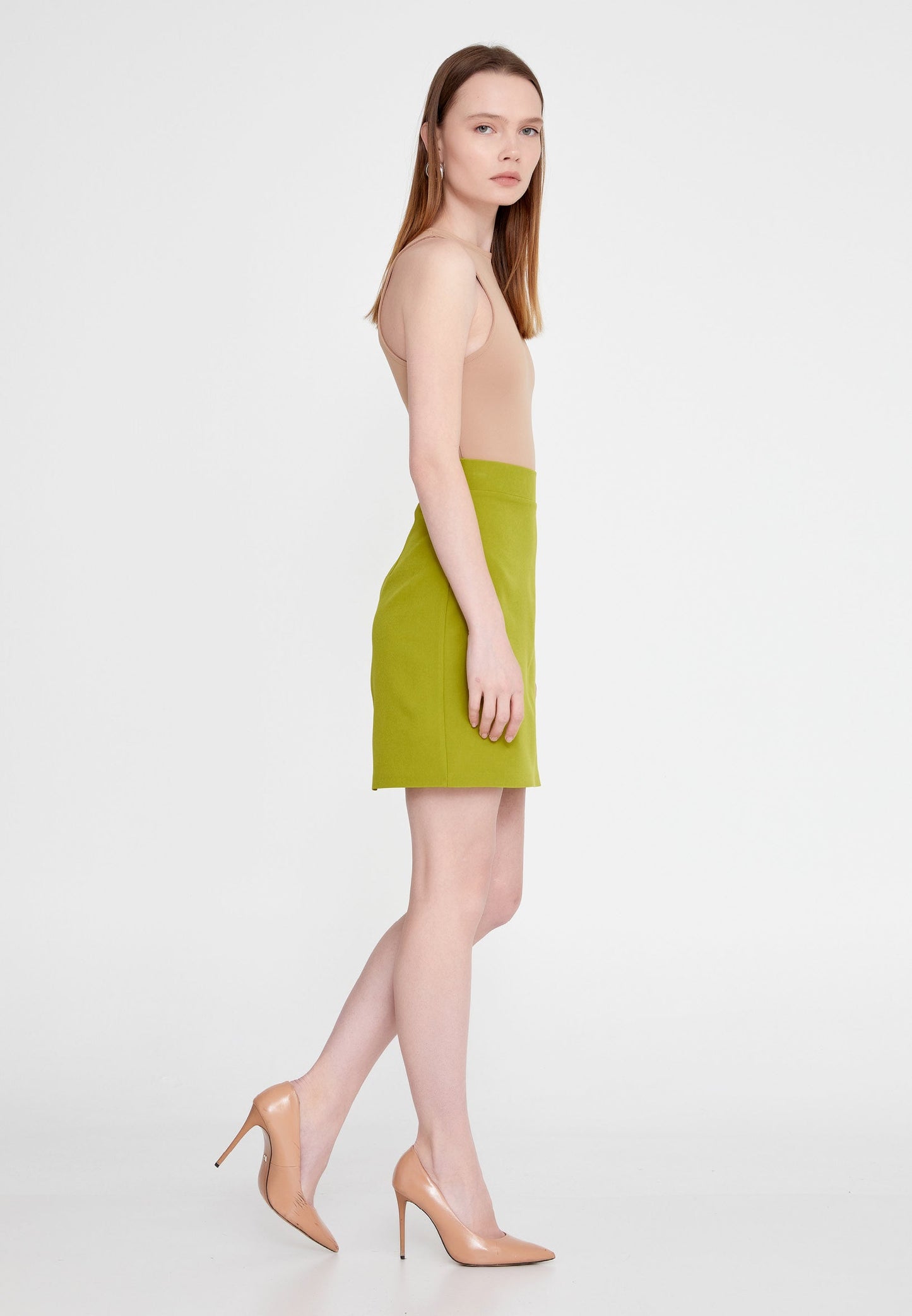 Mini Solid Color Regular Skirt Green - Unit Price: 17$