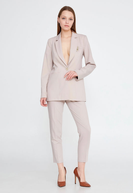 Long Sleeve Regular Suit Beige - Unit Price: 47$