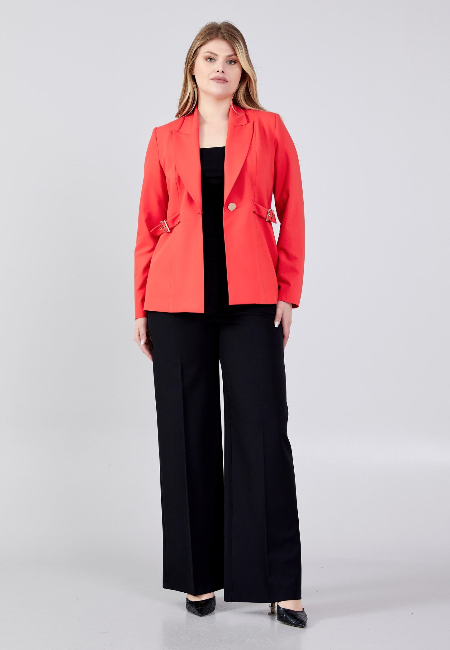 Long Sleeve Polyester Solid Color Plus Size Jacket Orange - Unit Price: 31$