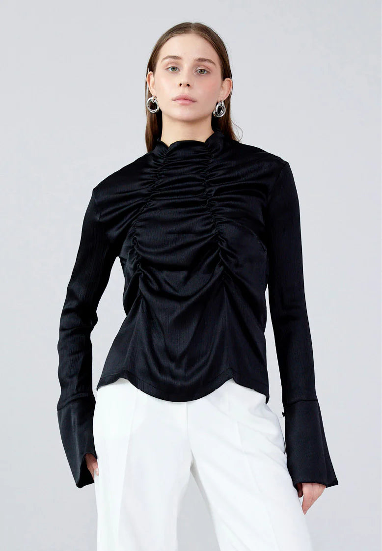 Long Sleeve Solid Color Regular Blouse Unit Price: $26.00