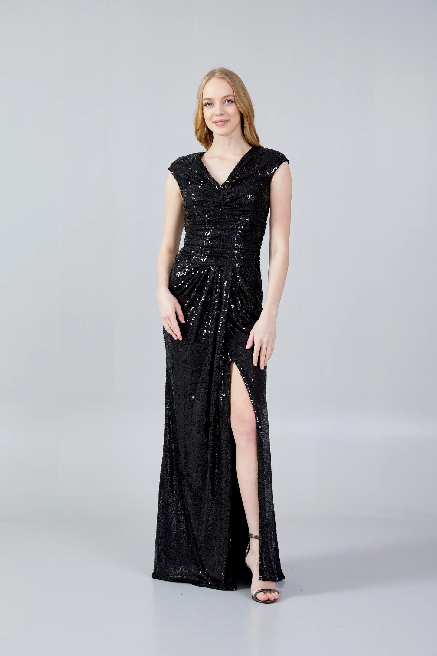 Sleeveless Maxi Sequin Mermaid Regular Wedding Guest Dress Black - Unit Price: 57$