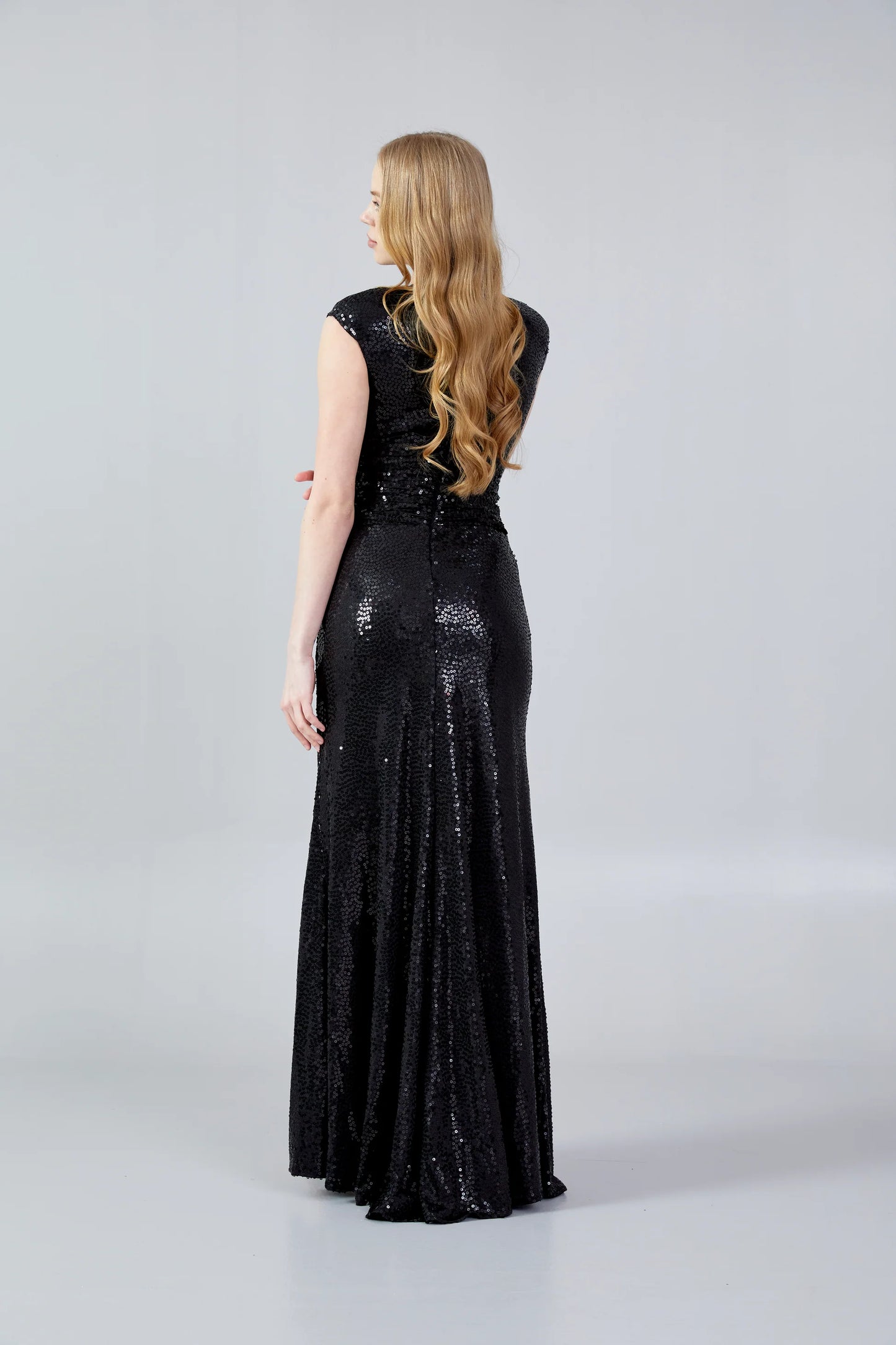 Sleeveless Maxi Sequin Mermaid Regular Wedding Guest Dress Black - Unit Price: 57$