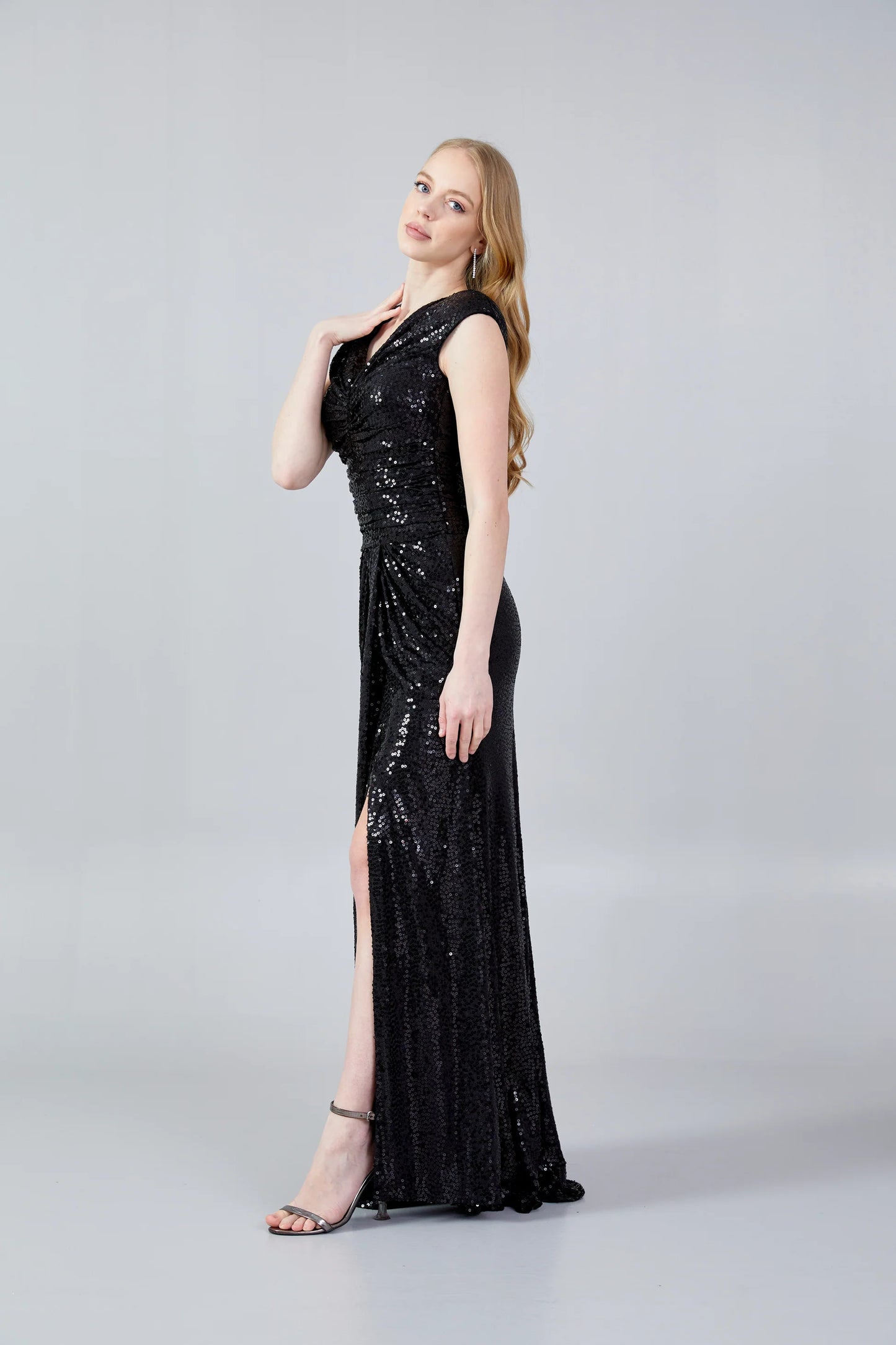 Sleeveless Maxi Sequin Mermaid Regular Wedding Guest Dress Black - Unit Price: 57$