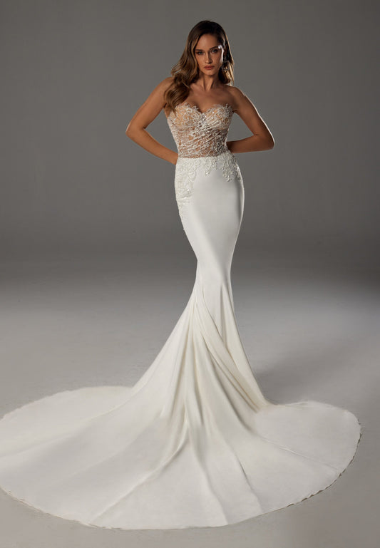 Strapless Maxi Cotton Regular Wedding Dress Ecru - Unit Price: 565$