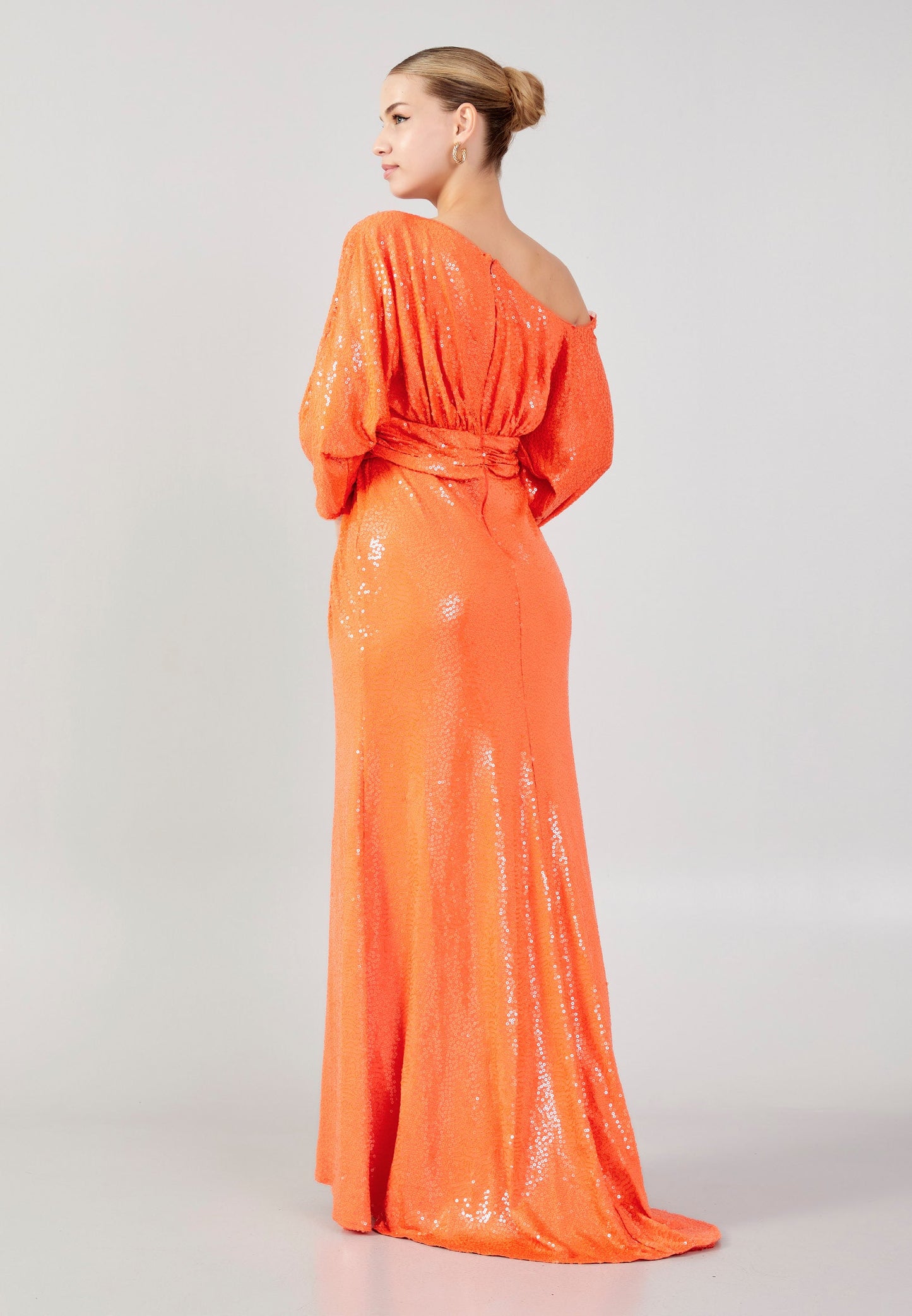 Mid-Length Maxi Sequin Column Plus Size Wedding Guest Dress Orange - Unit Price: 110$