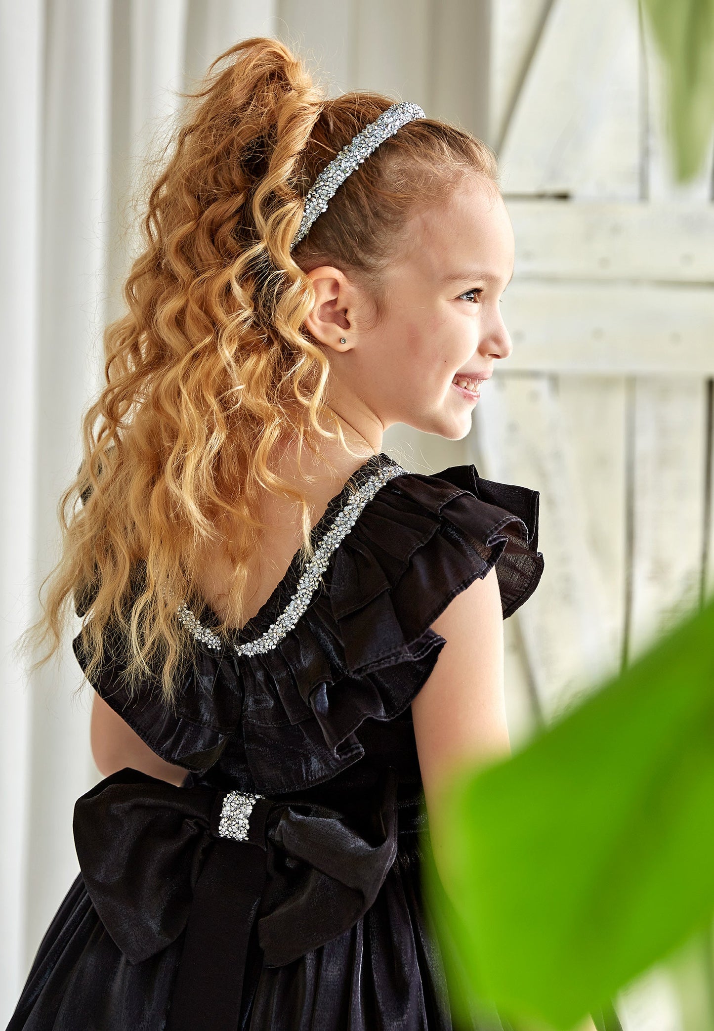 Baby Girl Sleeveless Poplin Solid Color A - Line 4 - 11 Ages Special Occasion Dress Black - Unit Price: 34$