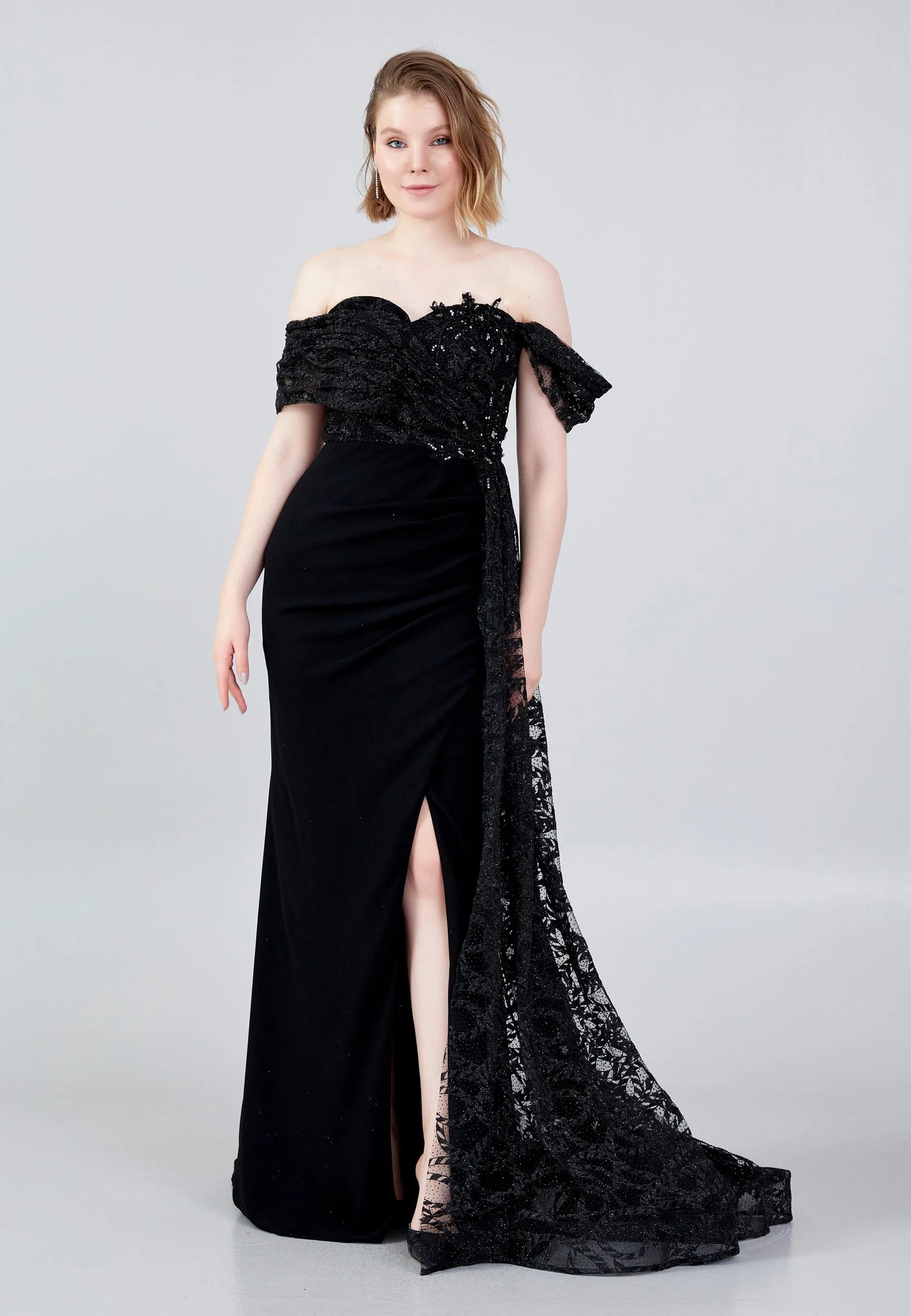 One Shoulder Maxi Crepe Mermaid Regular Wedding Guest Dress Unit Price: $71.00