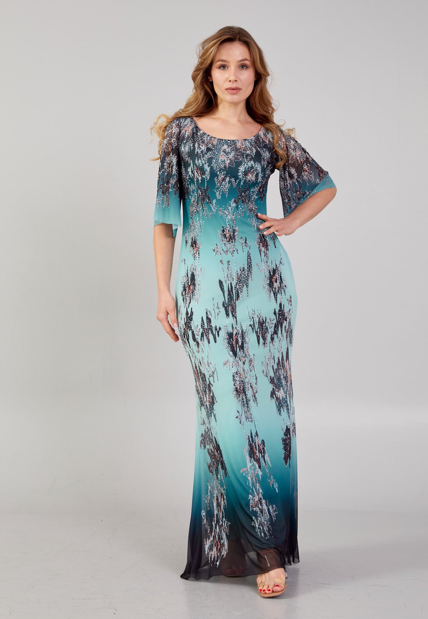 Mid-Length Maxi Tulle Mermaid Plus Size Evening Dress Mint - Unit Price: 90$