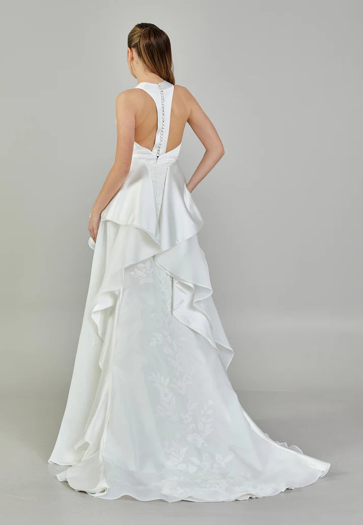 Sleeveless Maxi Satin Regular Wedding Dress White - Unit Price: 646$