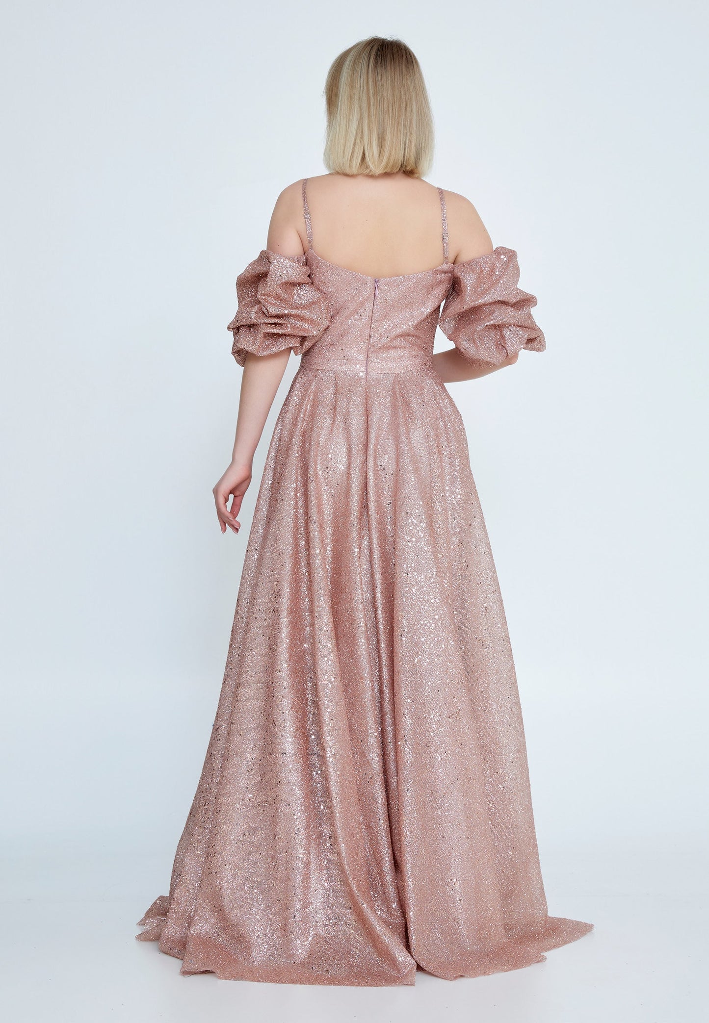 Off Shoulder Maxi Sequin Column Regular Prom Dress Pink - Unit Price: 89$