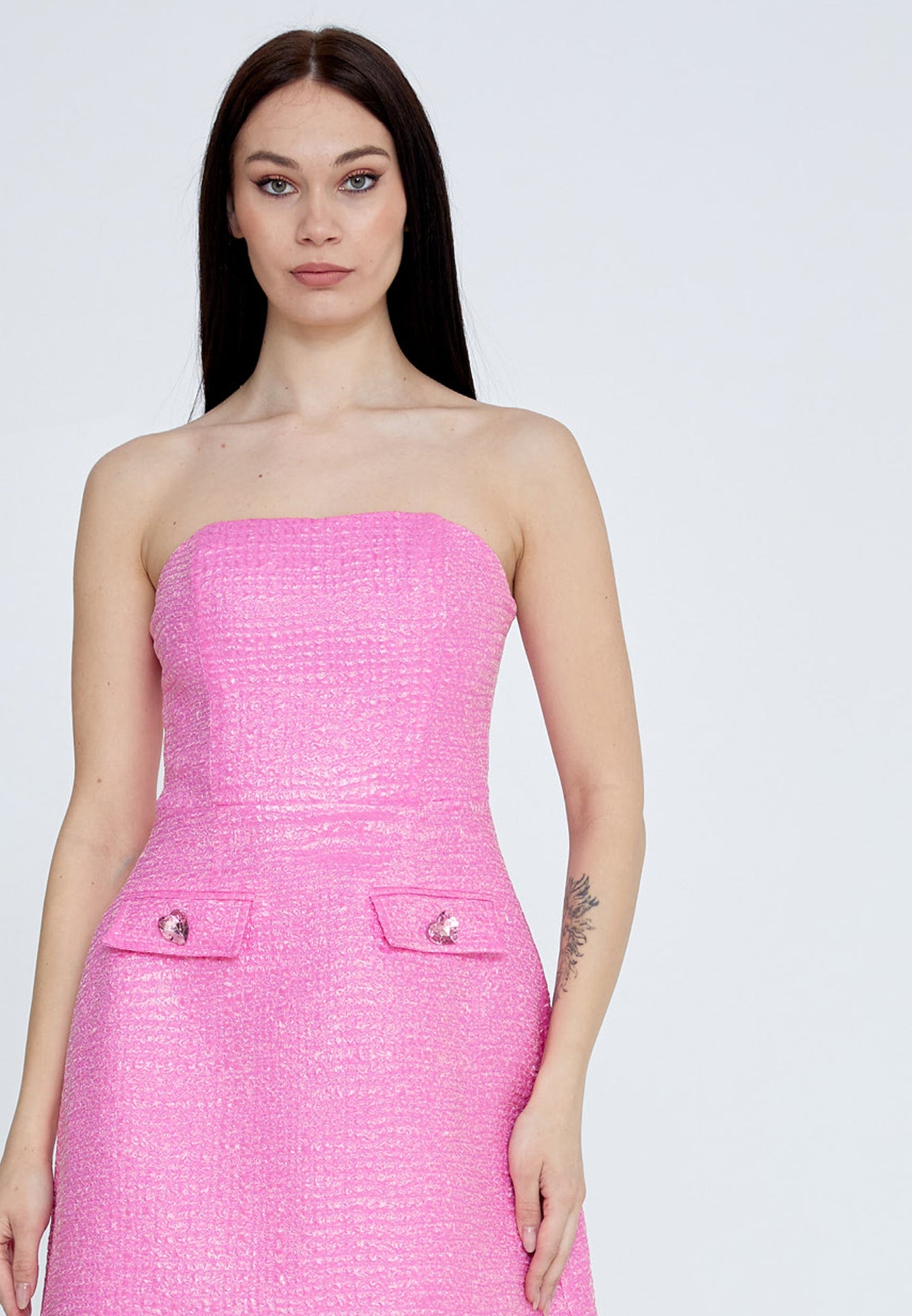 Strapless Mini Polyester Column Regular Cocktail Dress Pink - Unit Price: 36$