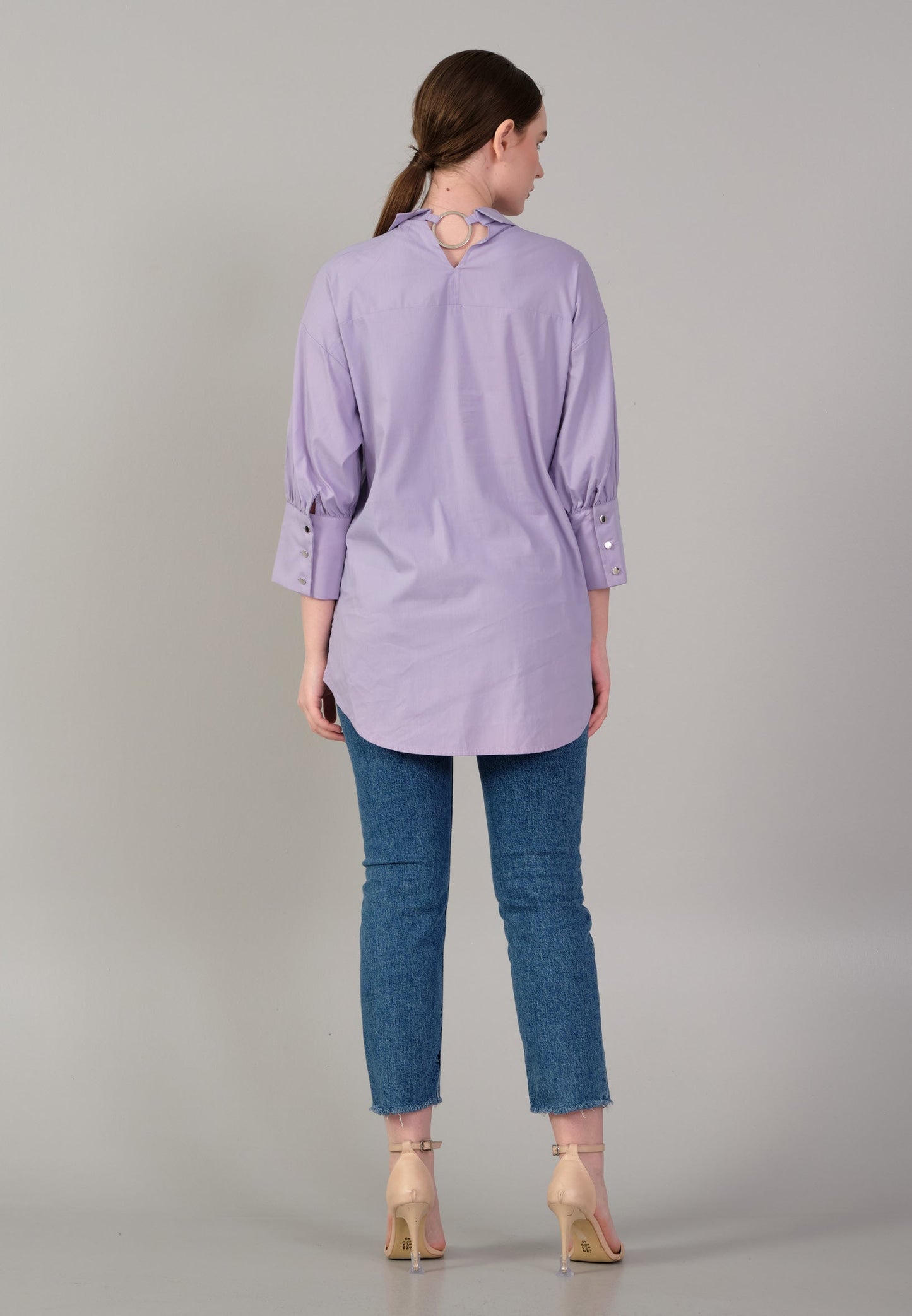 Mid-Length Solid Color Regular Tunic Lilac - Unit Price: 19$