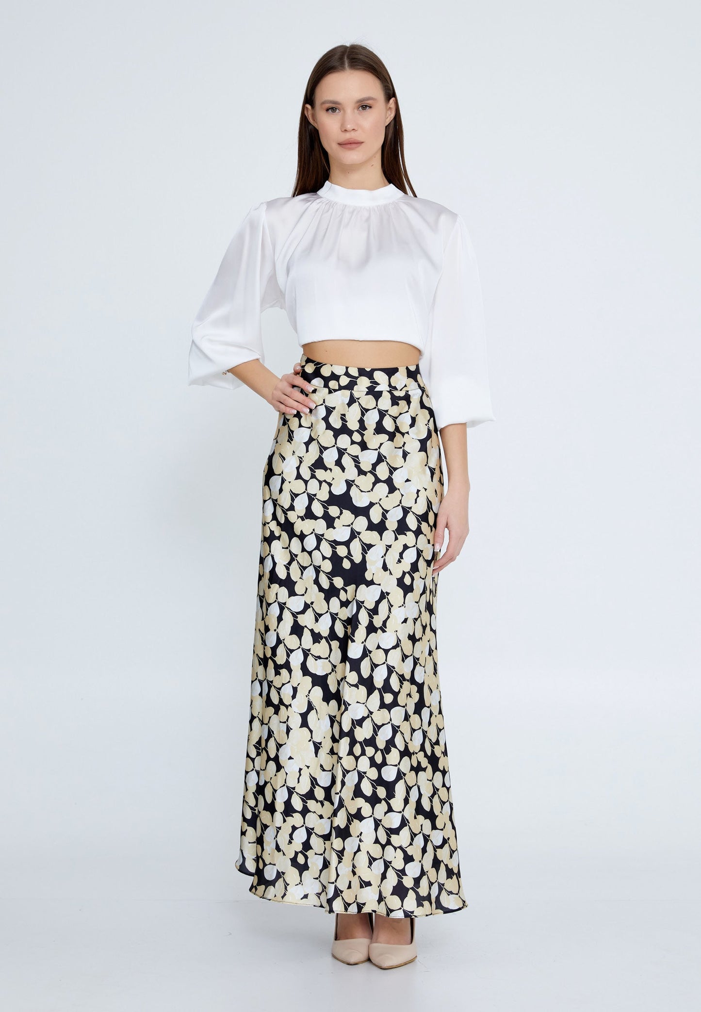 Maxi Floral Regular Skirt Beige - Unit Price: 33$