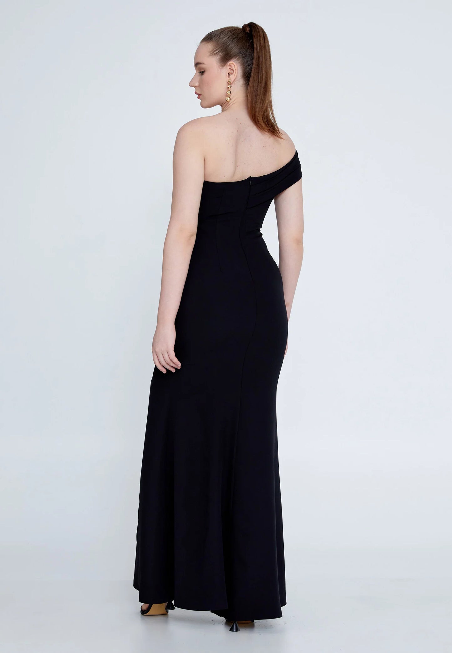 One Shoulder Maxi Crepe Mermaid Regular Wedding Guest Dress Unit Price: $62.00