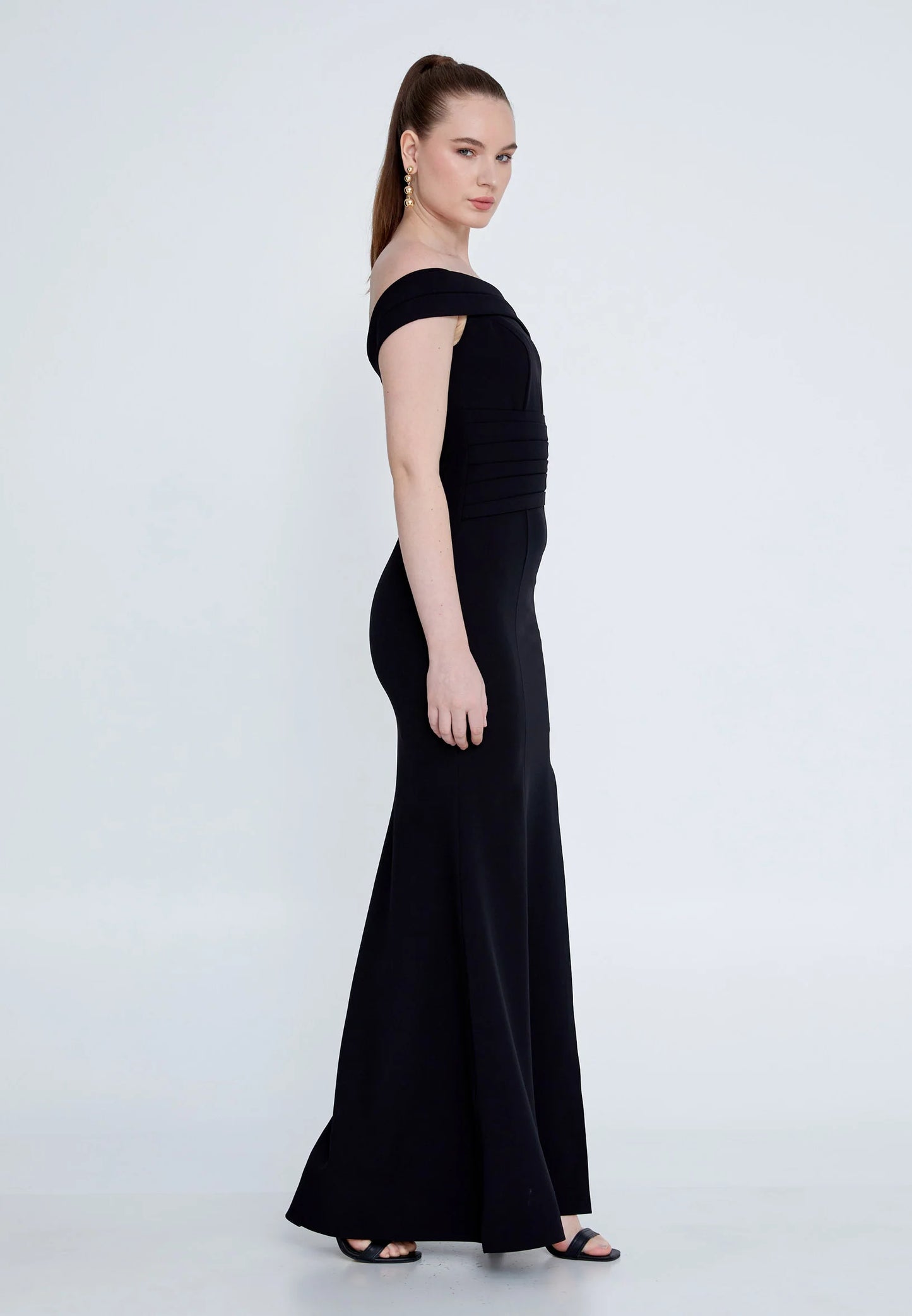 One Shoulder Maxi Crepe Mermaid Regular Wedding Guest Dress Unit Price: $62.00