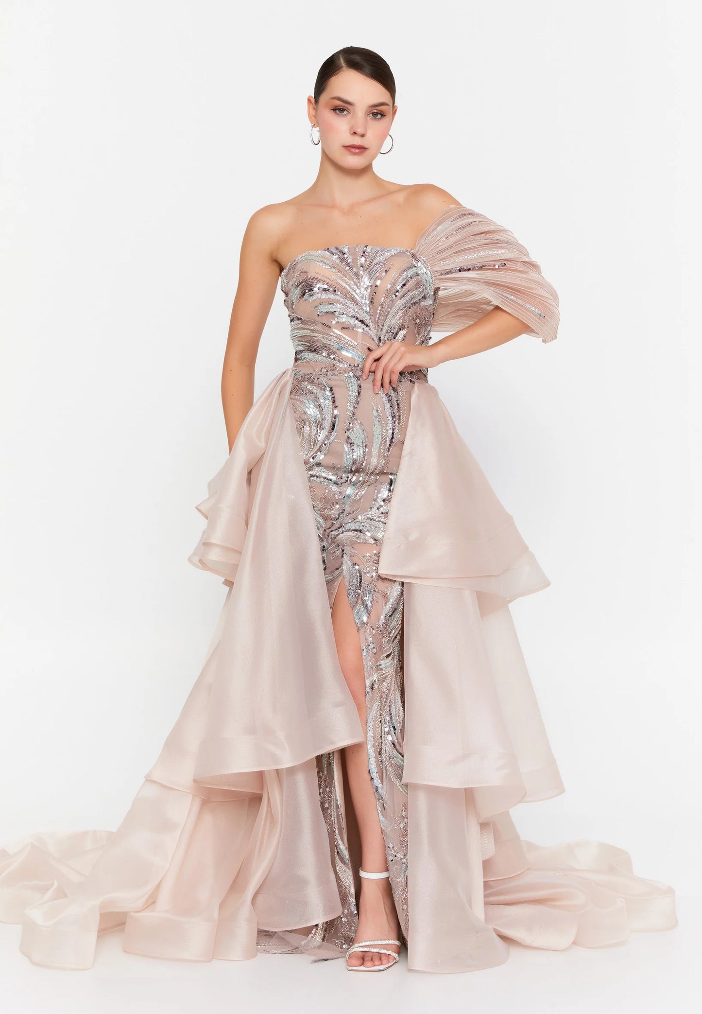 One Shoulder Maxi Tulle Mermaid Regular Prom Dress Unit Price: $225.00