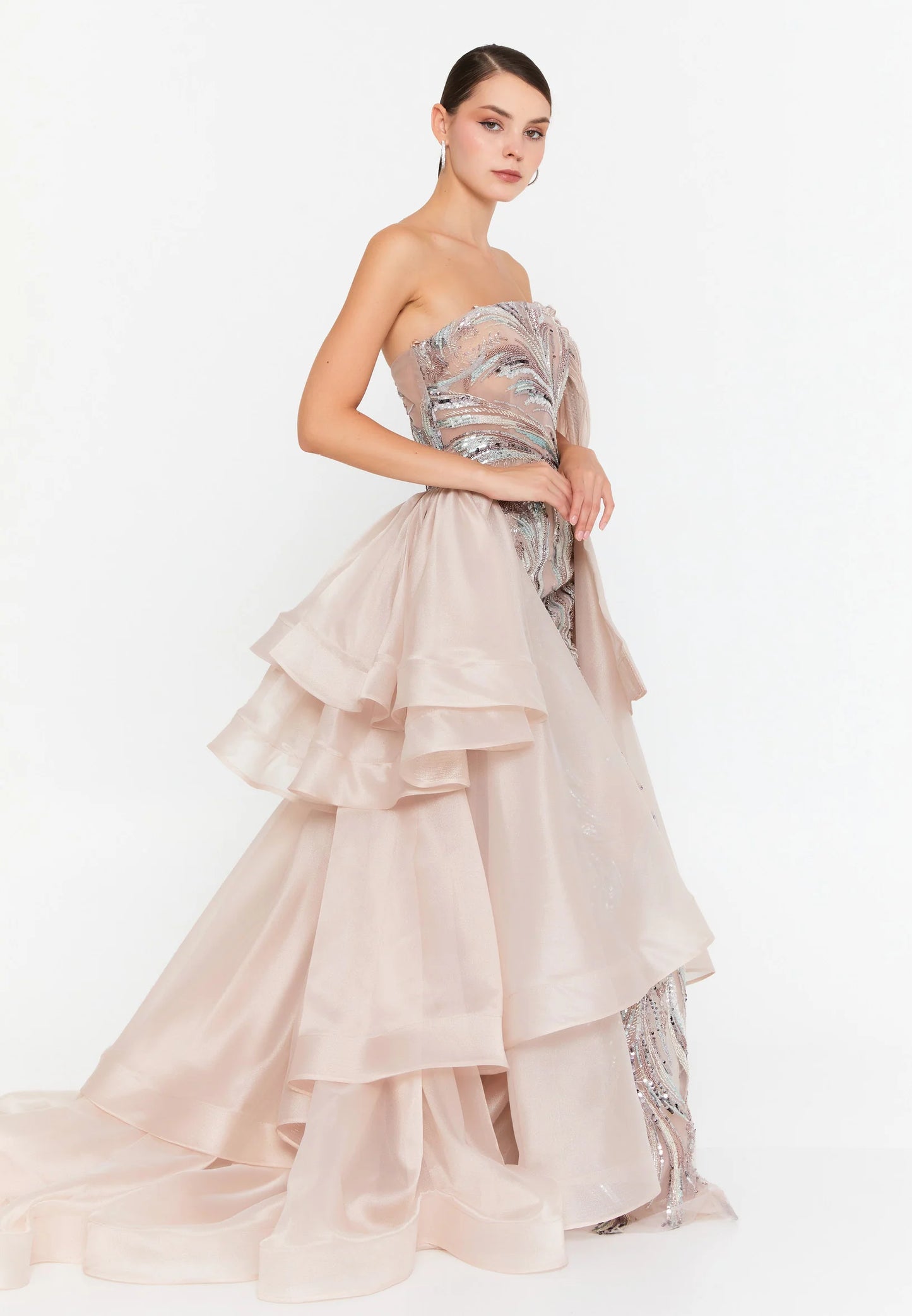 One Shoulder Maxi Tulle Mermaid Regular Prom Dress Unit Price: $225.00