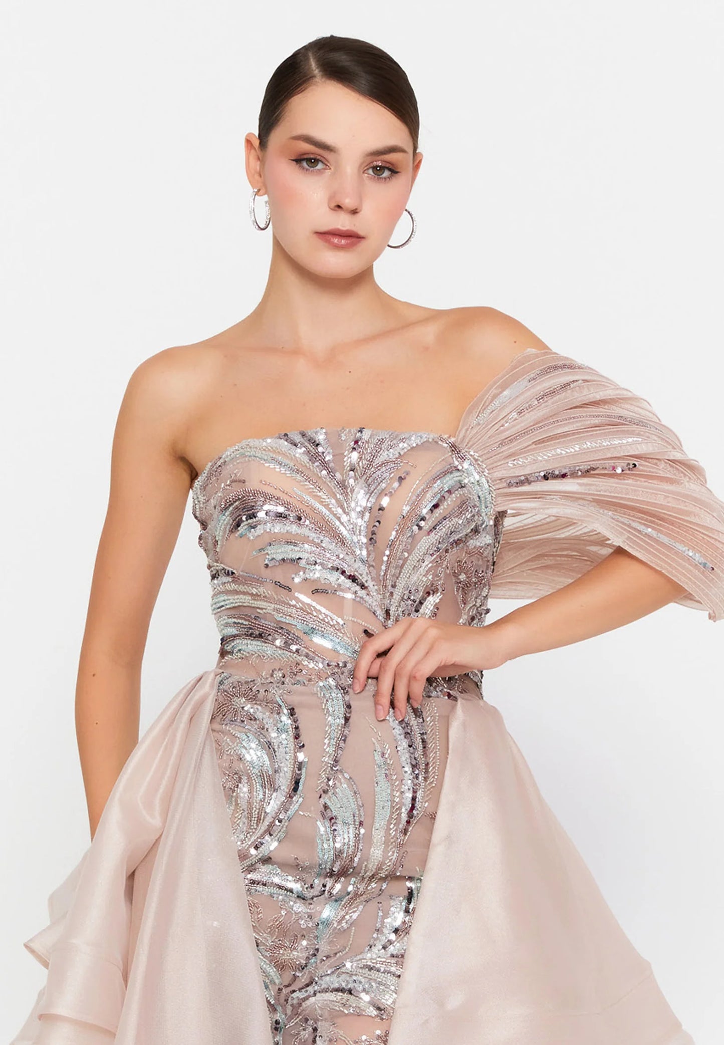 One Shoulder Maxi Tulle Mermaid Regular Prom Dress Unit Price: $225.00