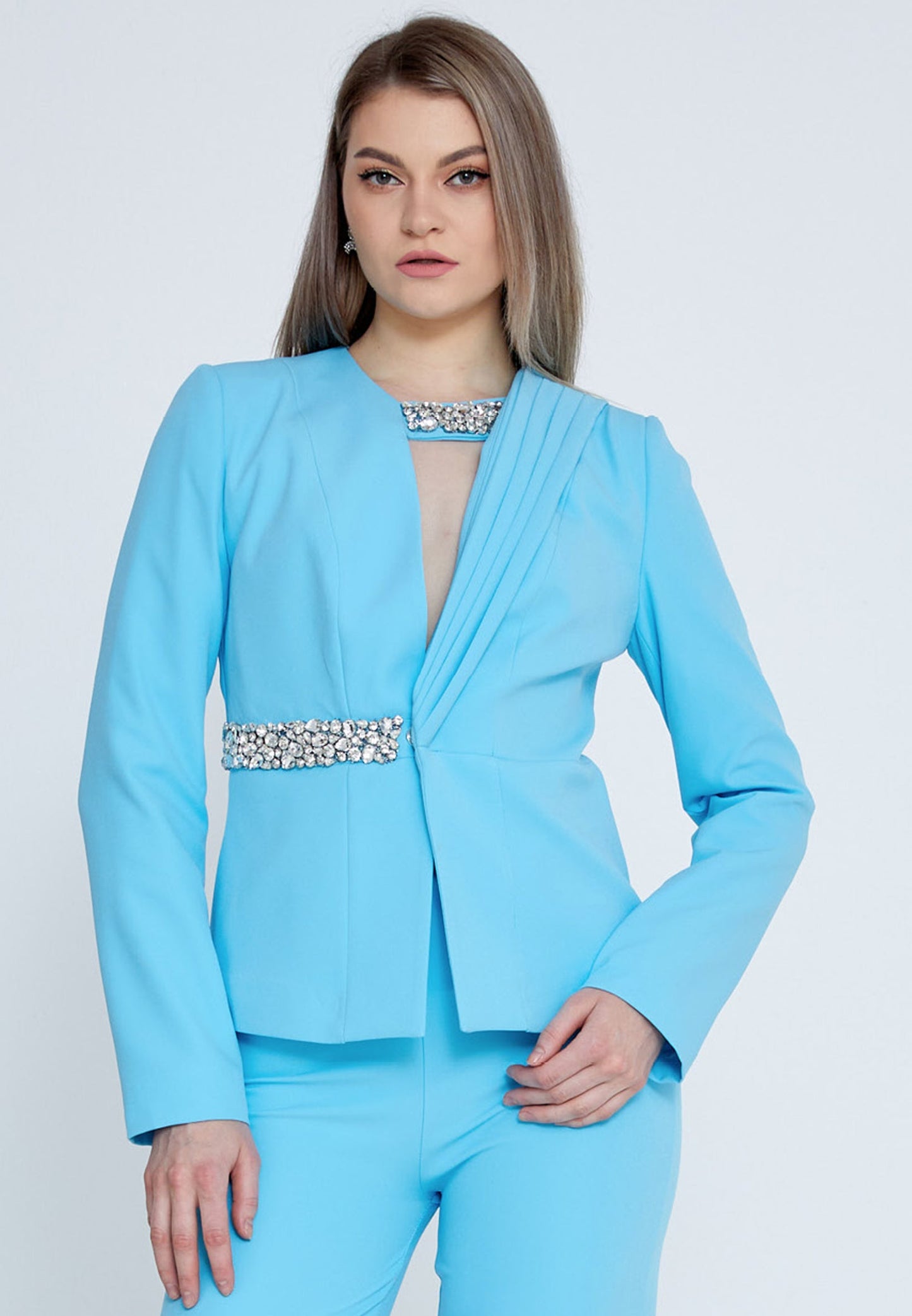 Long Sleeve Regular Suit Turquoise - Unit Price: 87$