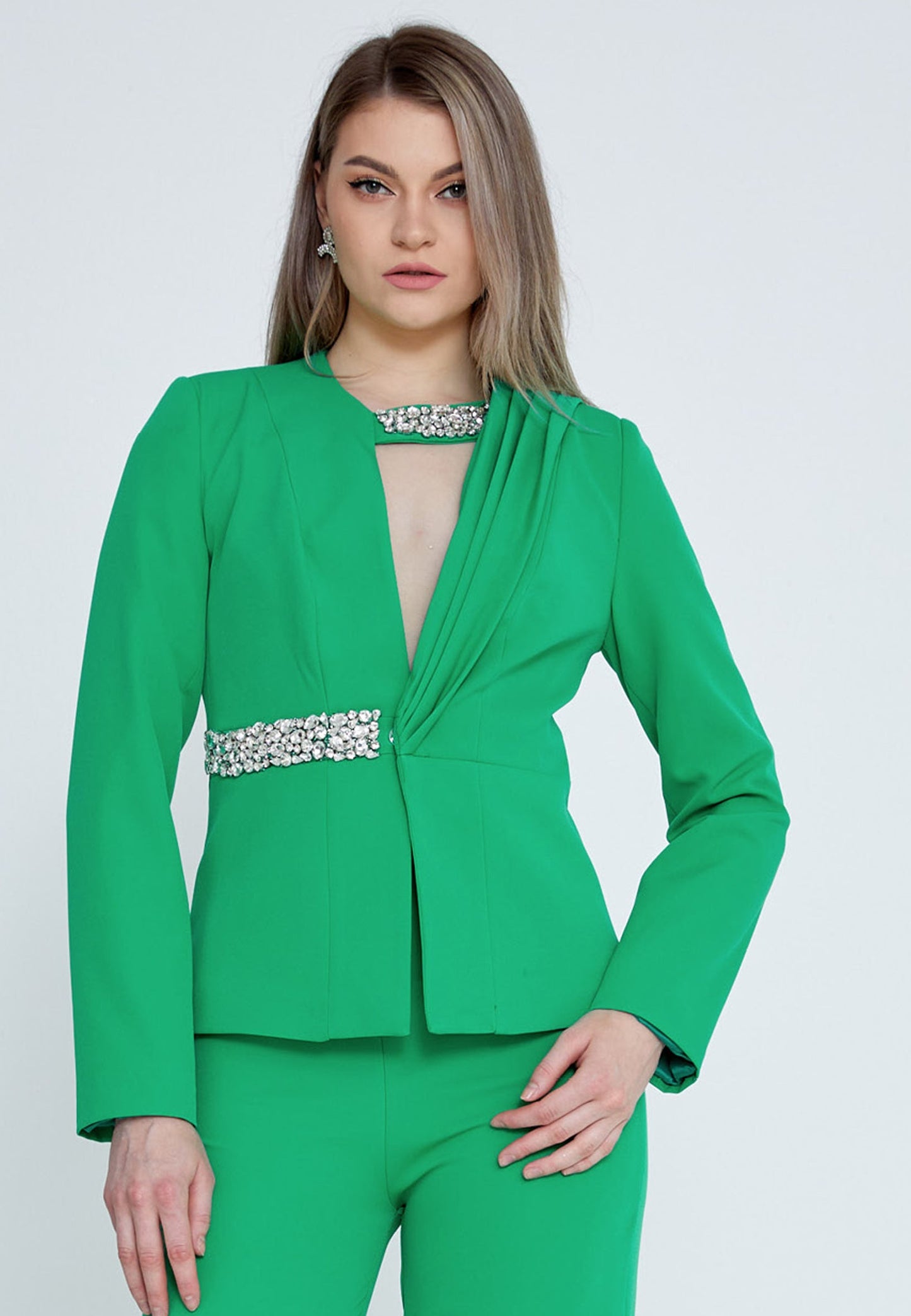 Long Sleeve Regular Suit Green - Unit Price: 87$