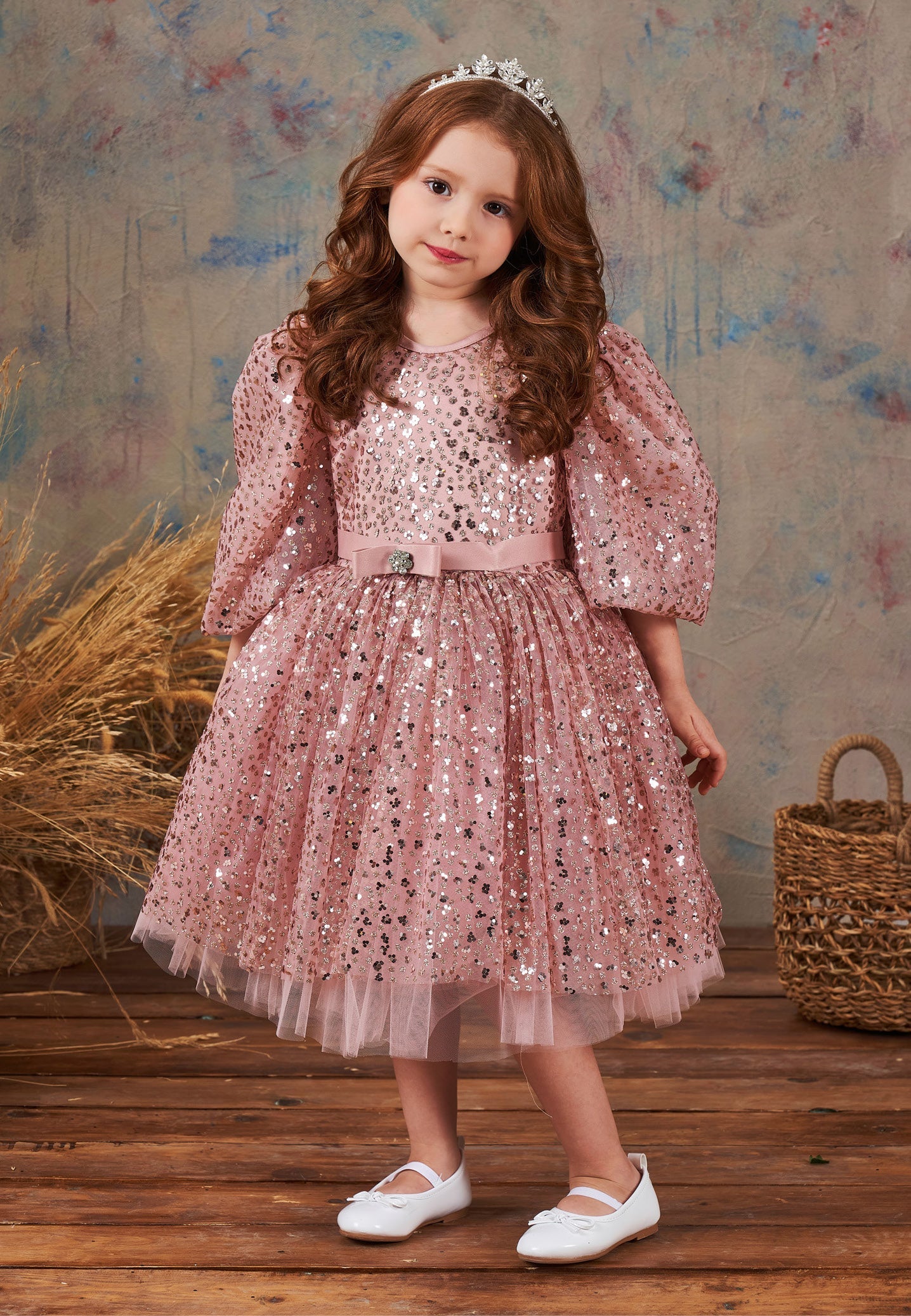 Baby Girl Mid-Length Tulle Solid Color A - Line 5 - 11 Ages Special Occasion Dress Pink - Unit Price: 45$