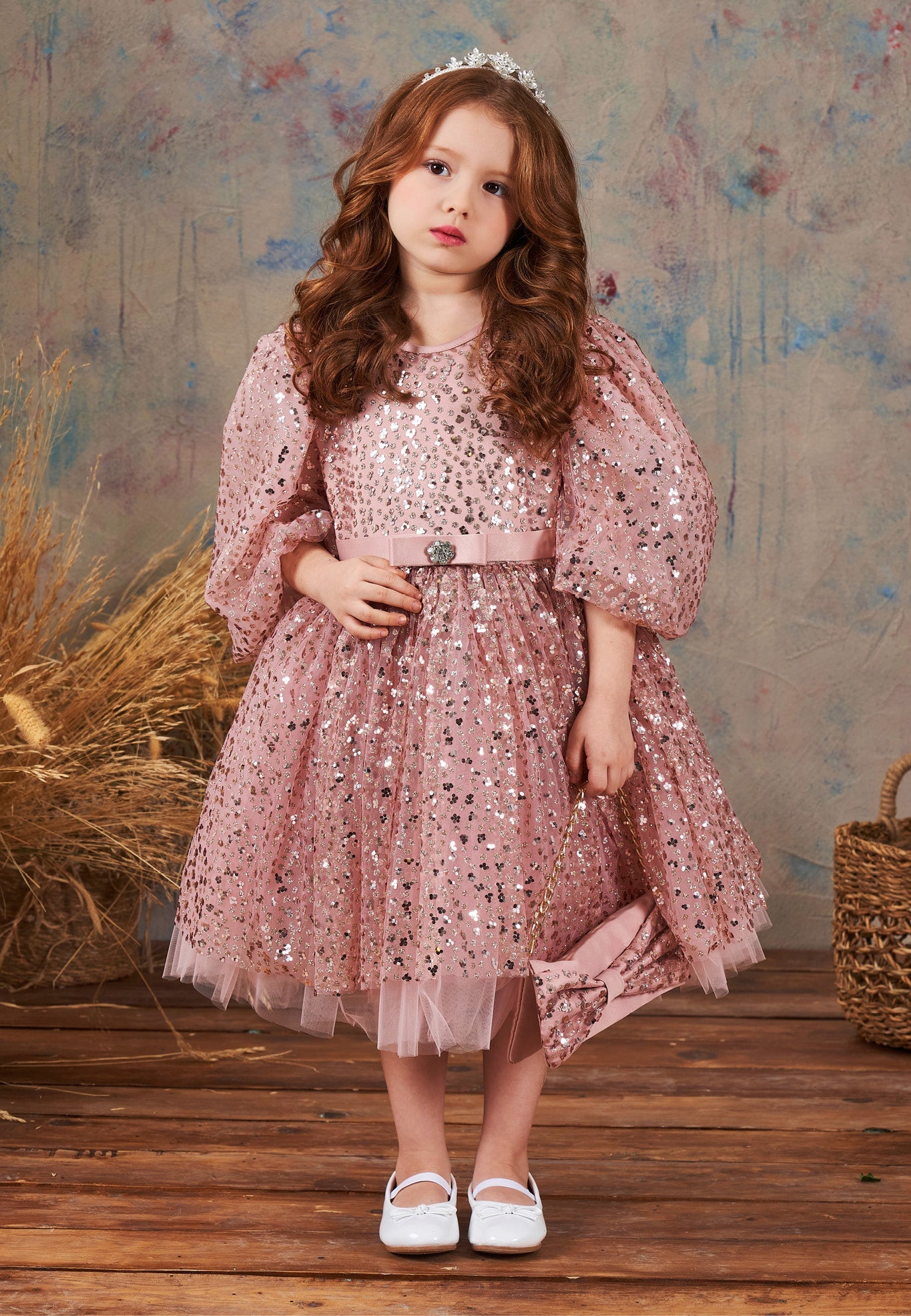 Baby Girl Mid-Length Tulle Solid Color A - Line 5 - 11 Ages Special Occasion Dress Pink - Unit Price: 45$