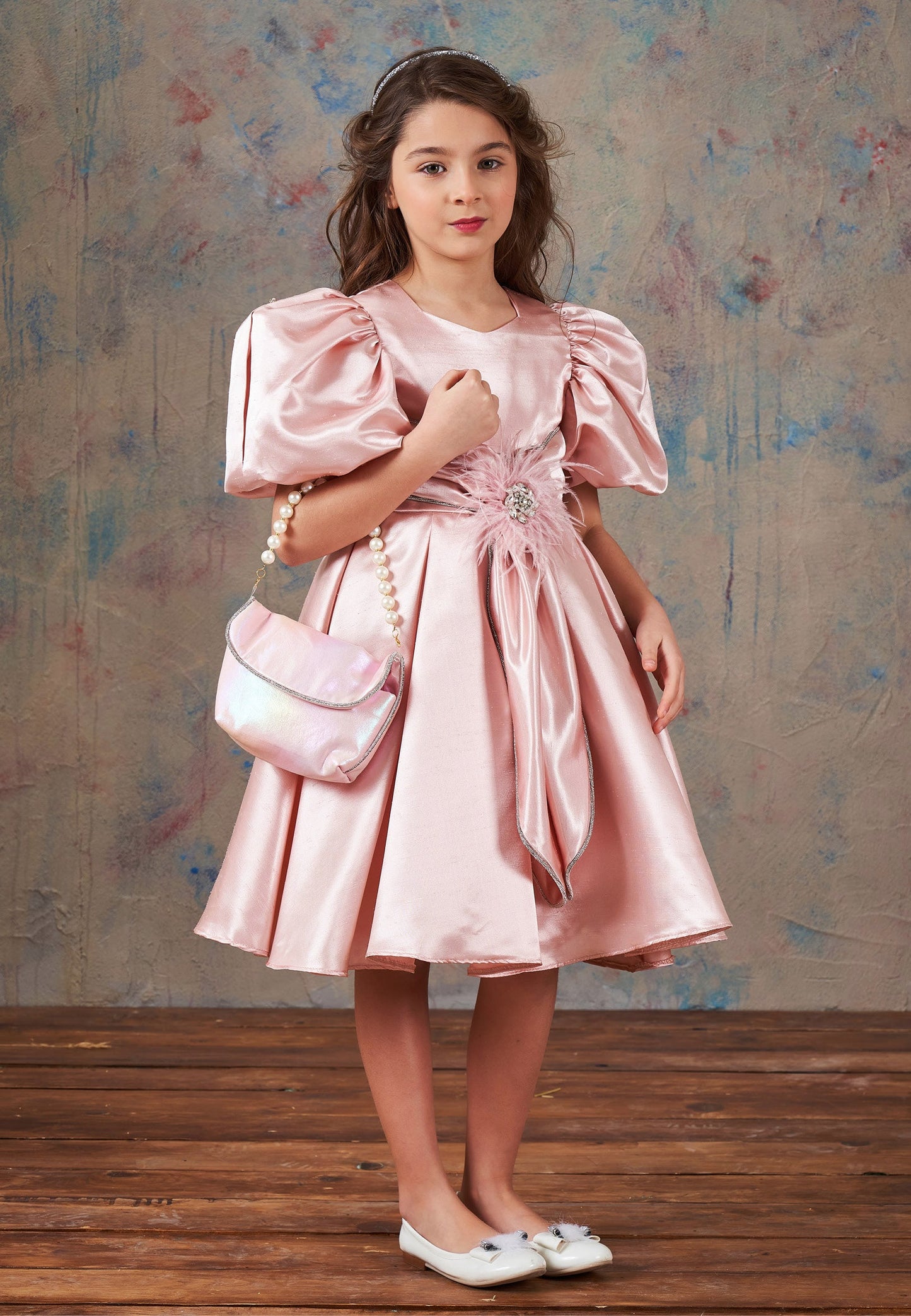 Baby Girl Short Sleeve Polyester Solid Color A - Line 3 - 10 Ages Special Occasion Dress Pink - Unit Price: 69$