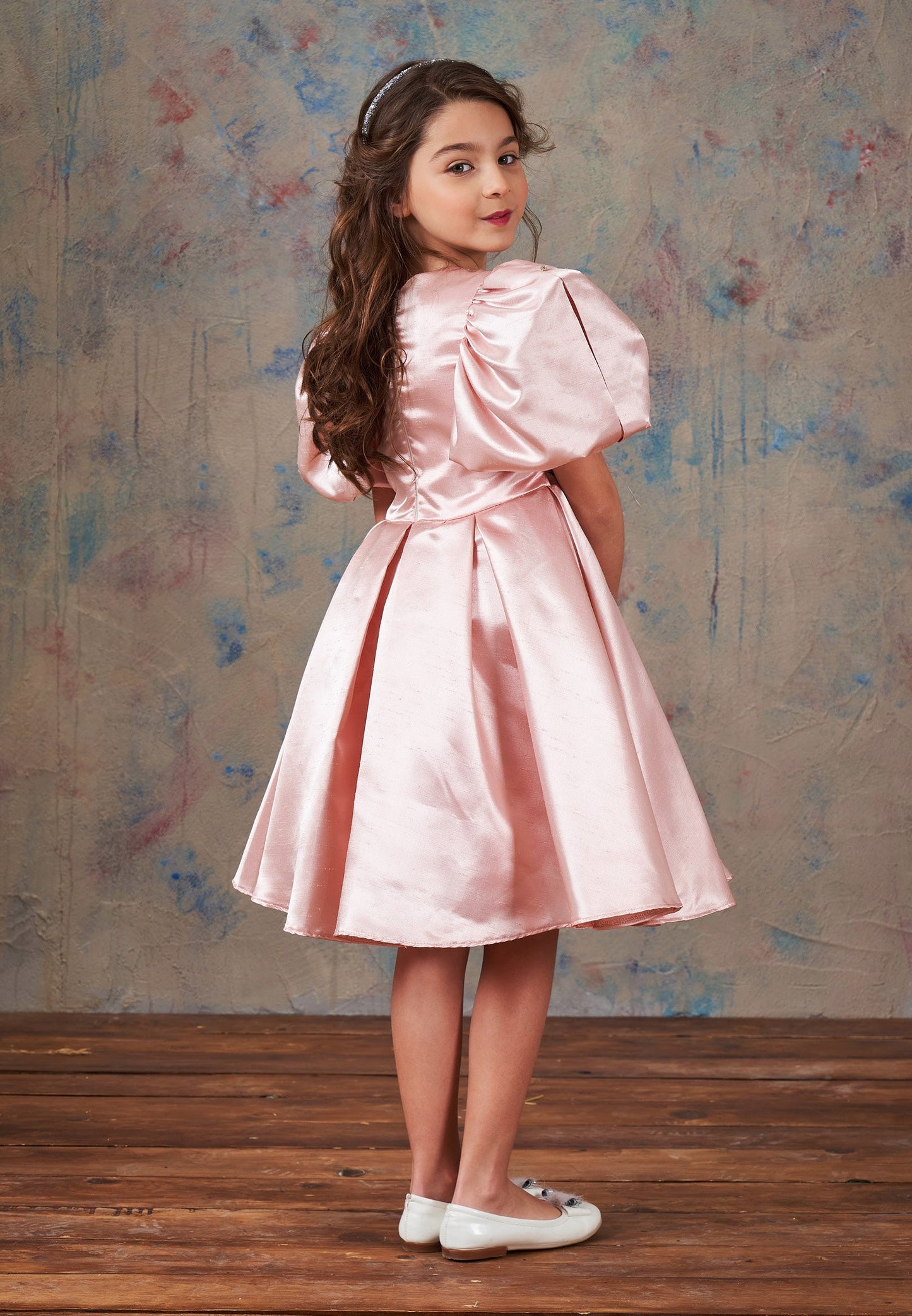 Baby Girl Short Sleeve Polyester Solid Color A - Line 3 - 10 Ages Special Occasion Dress Pink - Unit Price: 69$