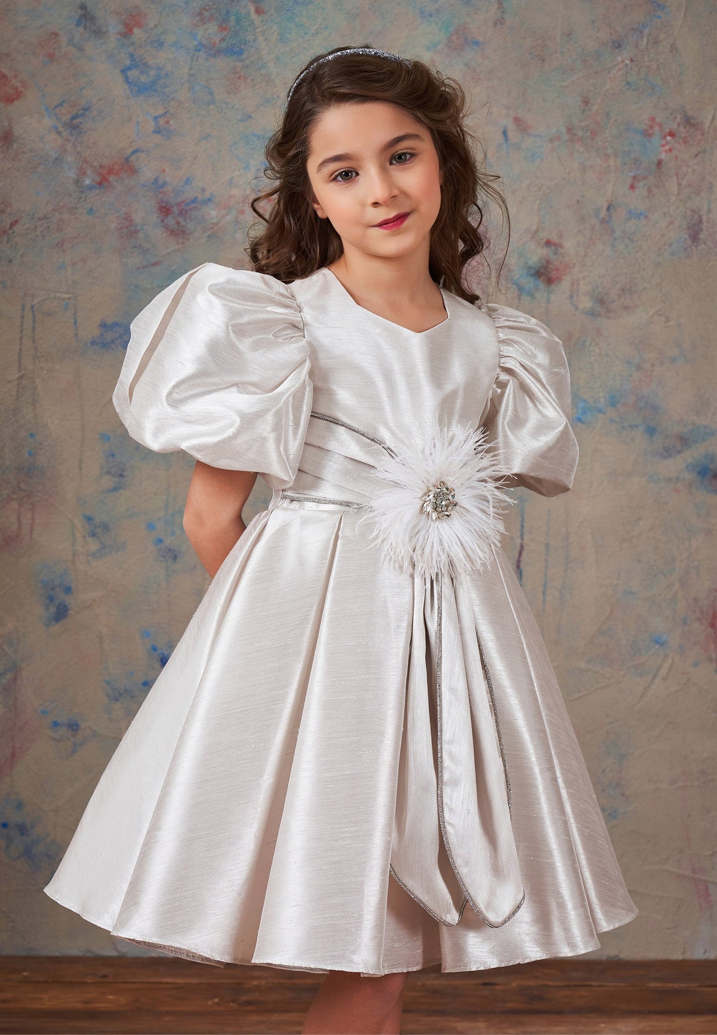 Baby Girl Short Sleeve Polyester Solid Color A - Line 3 - 10 Ages Special Occasion Dress Grey - Unit Price: 69$