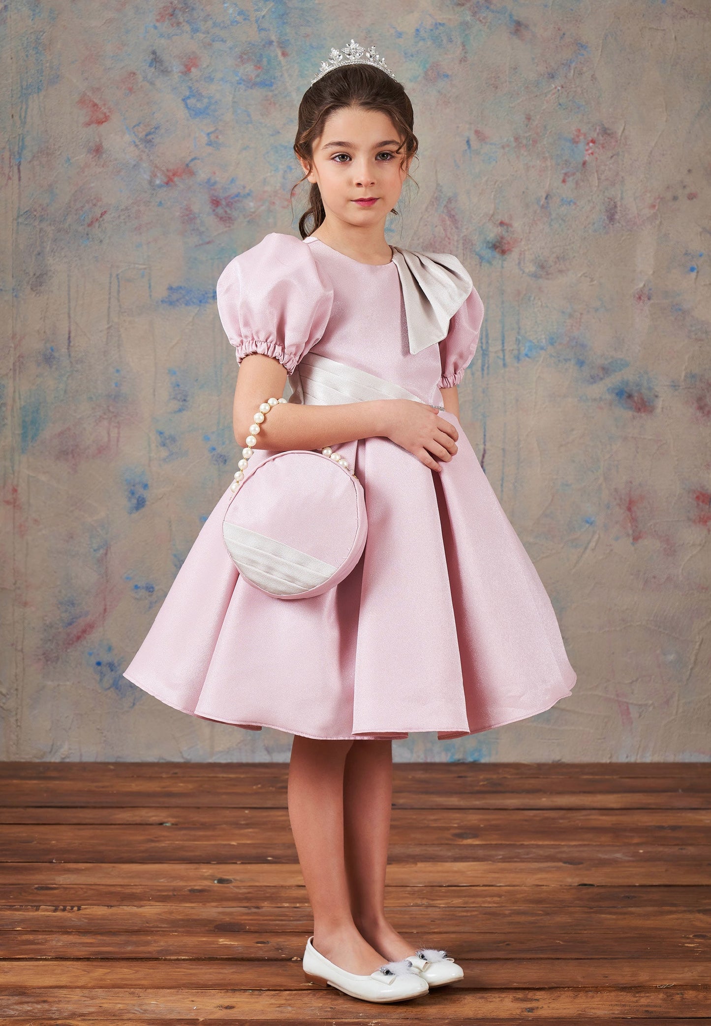 Baby Girl Short Sleeve Polyester Solid Color A - Line 4 - 10 Ages Special Occasion Dress Powder Pink - Unit Price: 63$