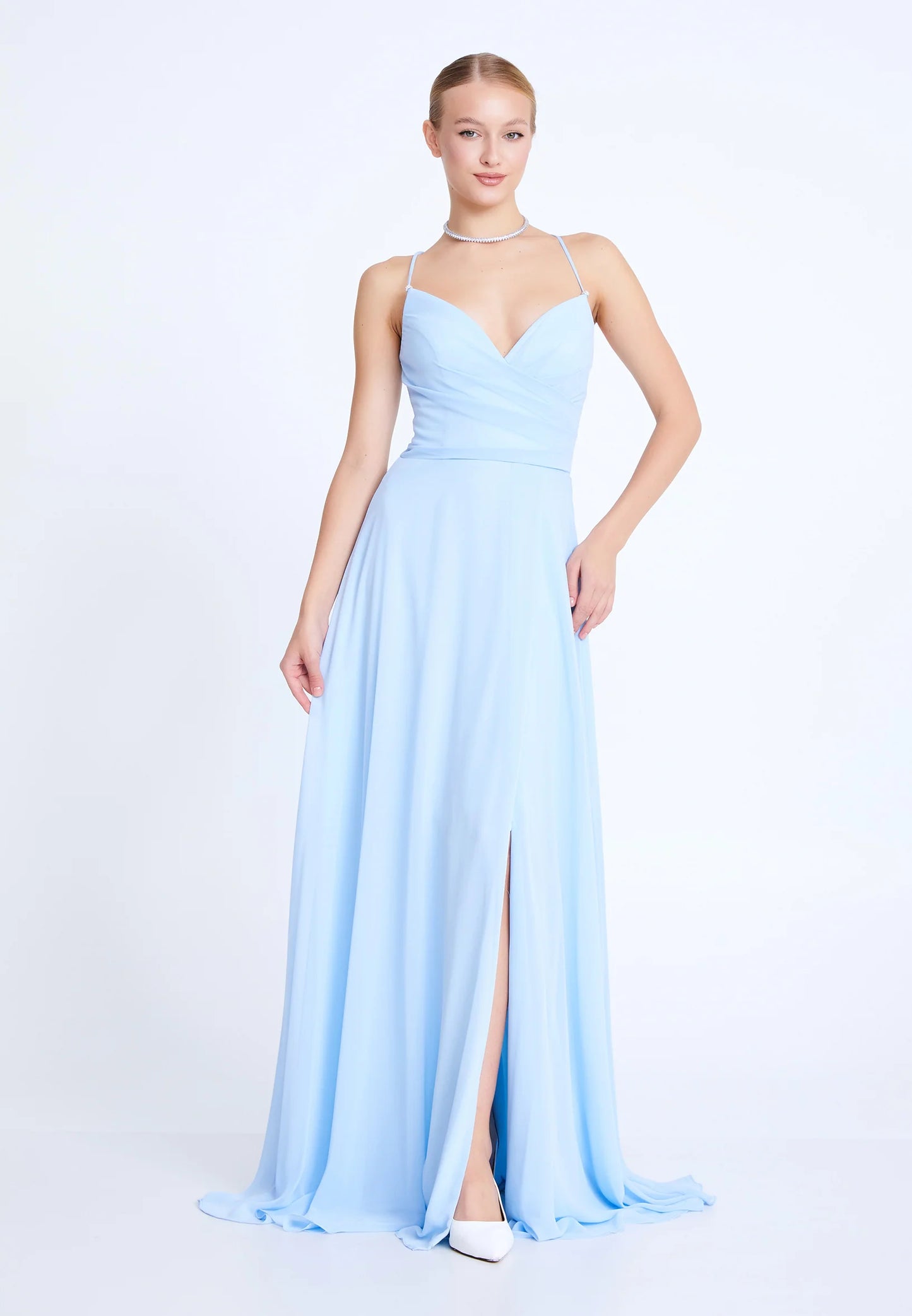 Sleeveless Maxi Chiffon Column Regular Evening Dress Unit Price: $72.00