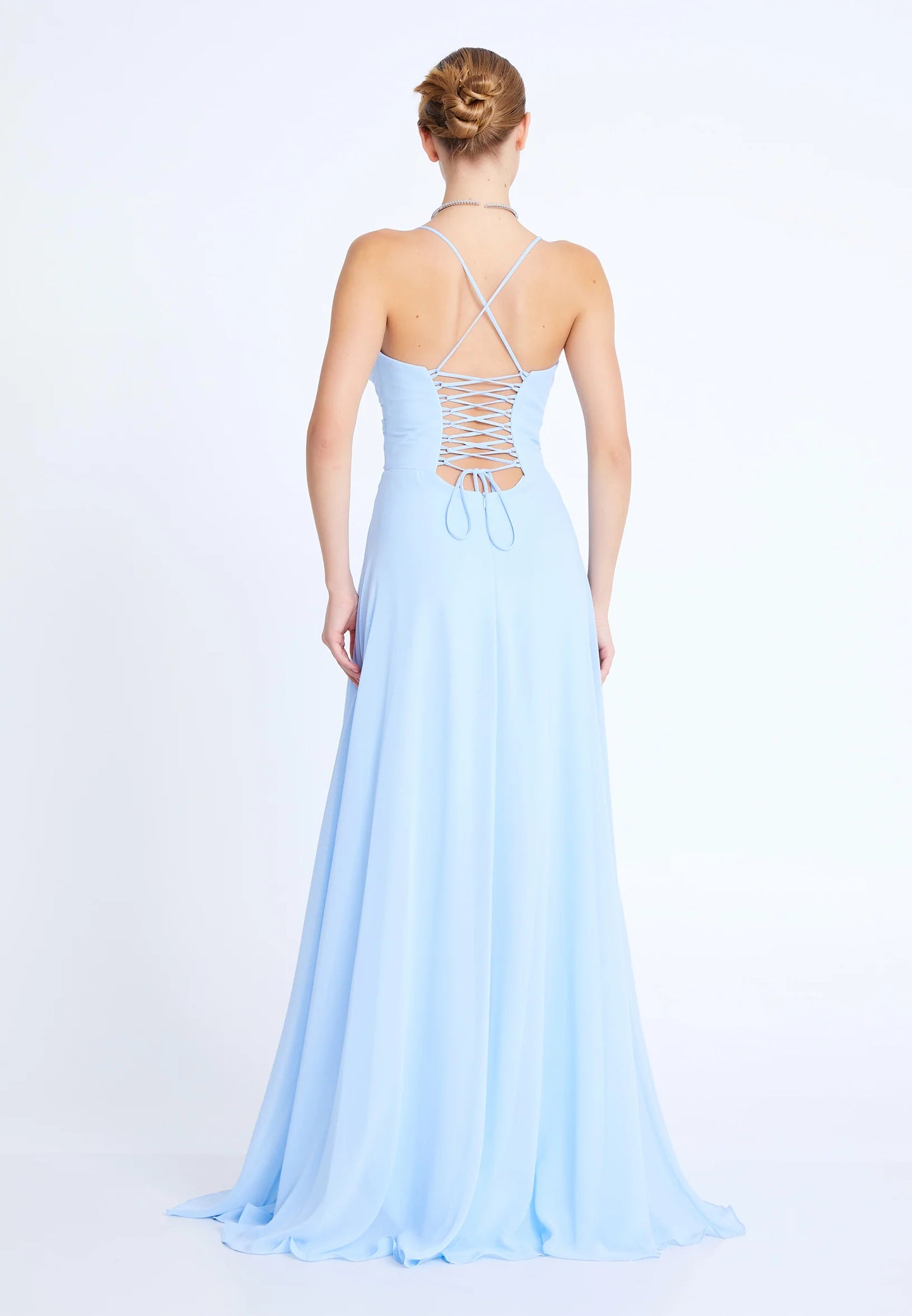 Sleeveless Maxi Chiffon Column Regular Evening Dress Unit Price: $72.00