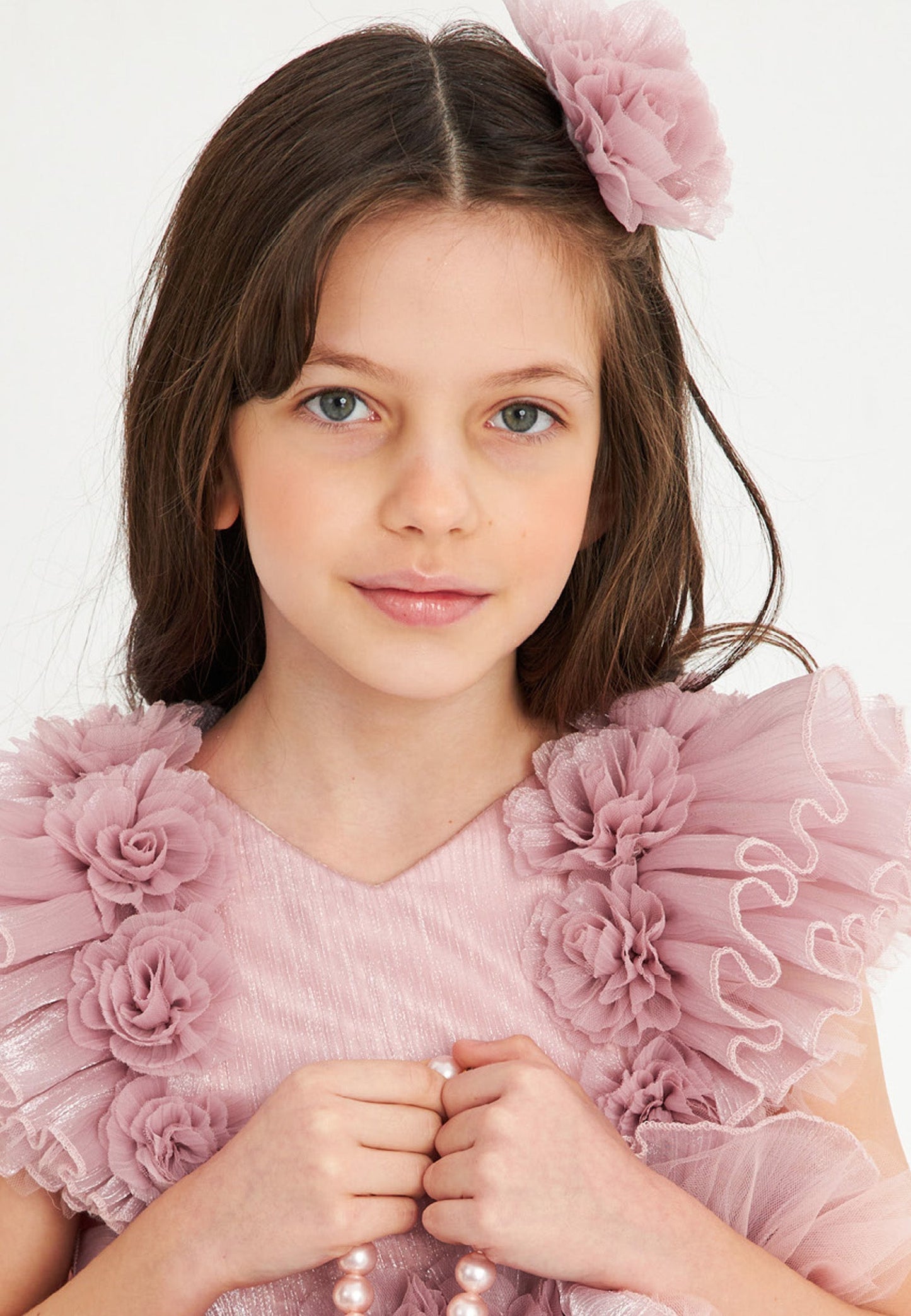 Baby Girl Sleeveless Tulle Solid Color A - Line 3 - 7 Ages Special Occasion Dress Pink - Unit Price:41$