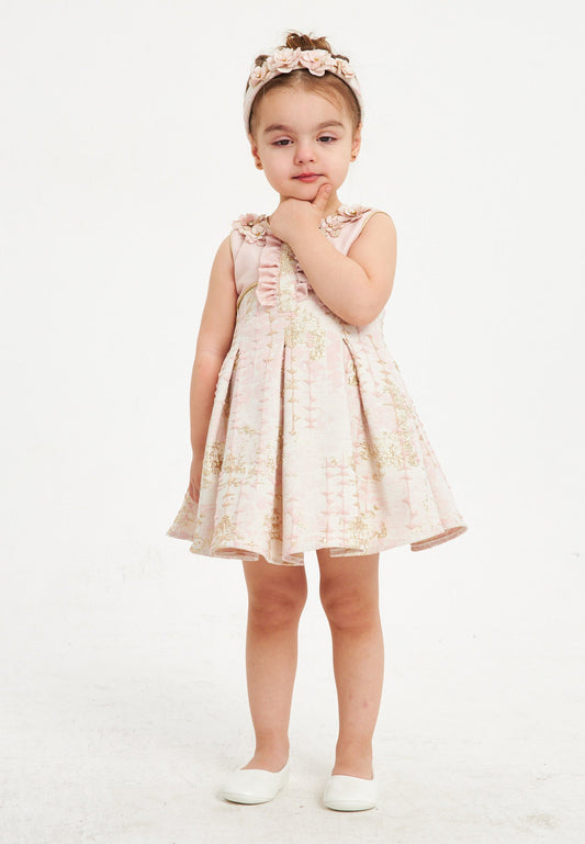 Baby Girl Sleeveless Polyester Patterned A - Line 2 - 6 Ages Special Occasion Dress Pink - Unit Price: 36$