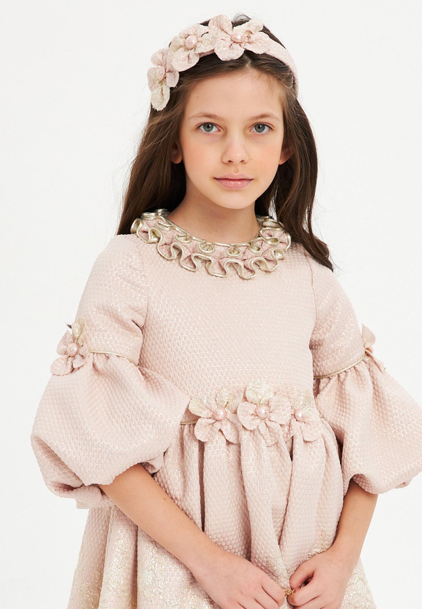 Baby Girl Mid-Length Polyester Patterned A - Line 6 - 10 Ages Special Occasion Dress Pink - Unit Price: 38$