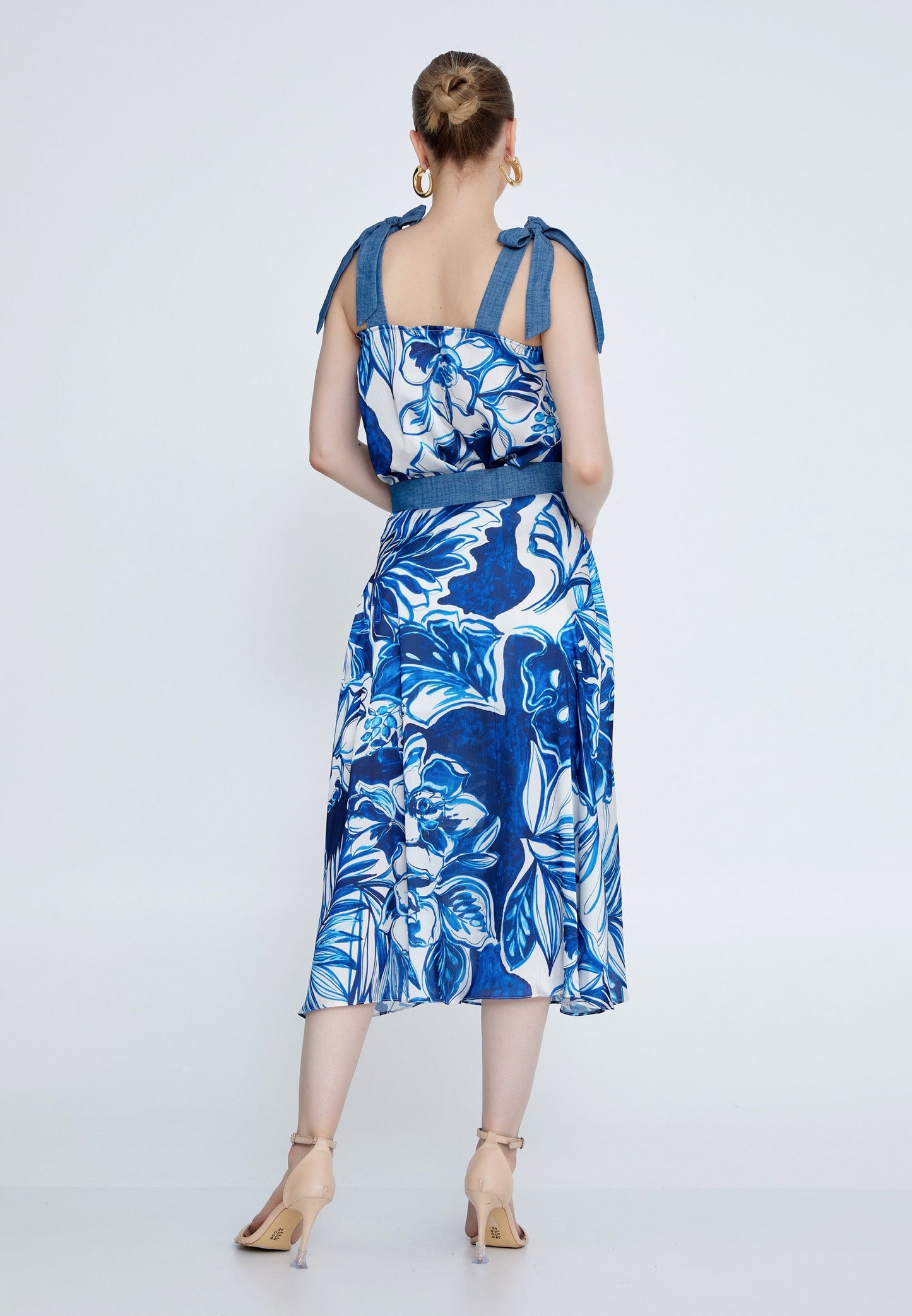 Midi Floral Regular Skirt Blue - Unit Price: 17$