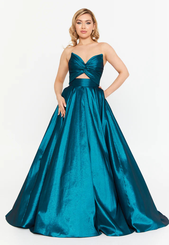 Strapless Maxi Polyester Column Regular Prom Dress Petrol Blue - Unit Price: 110$