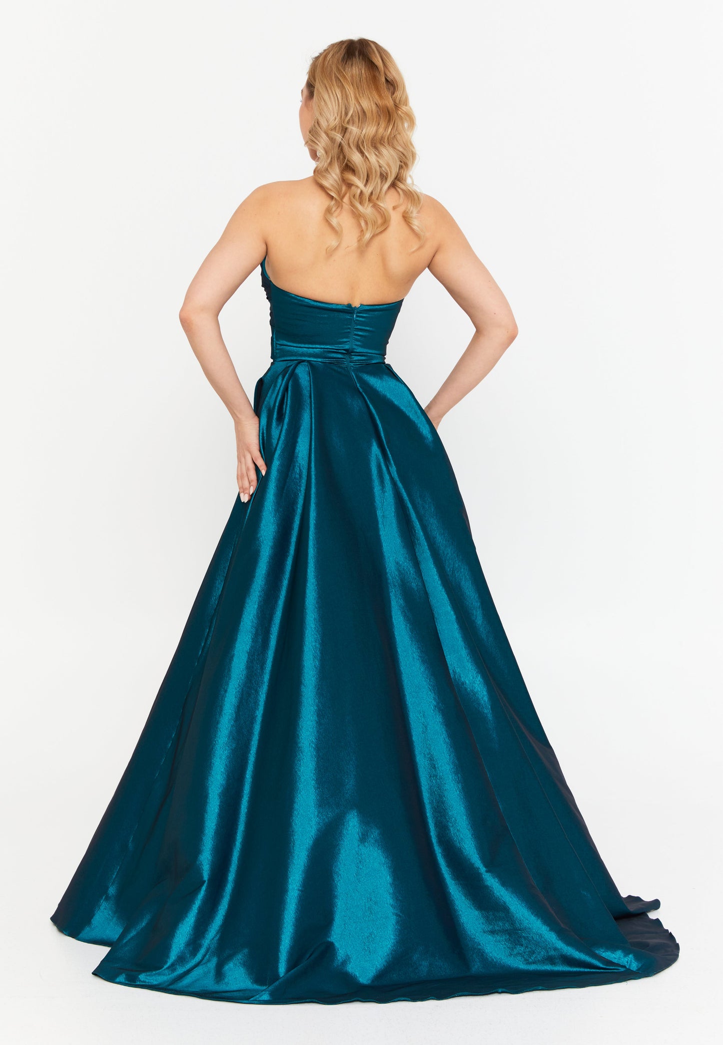 Strapless Maxi Polyester Column Regular Prom Dress Petrol Blue - Unit Price: 110$