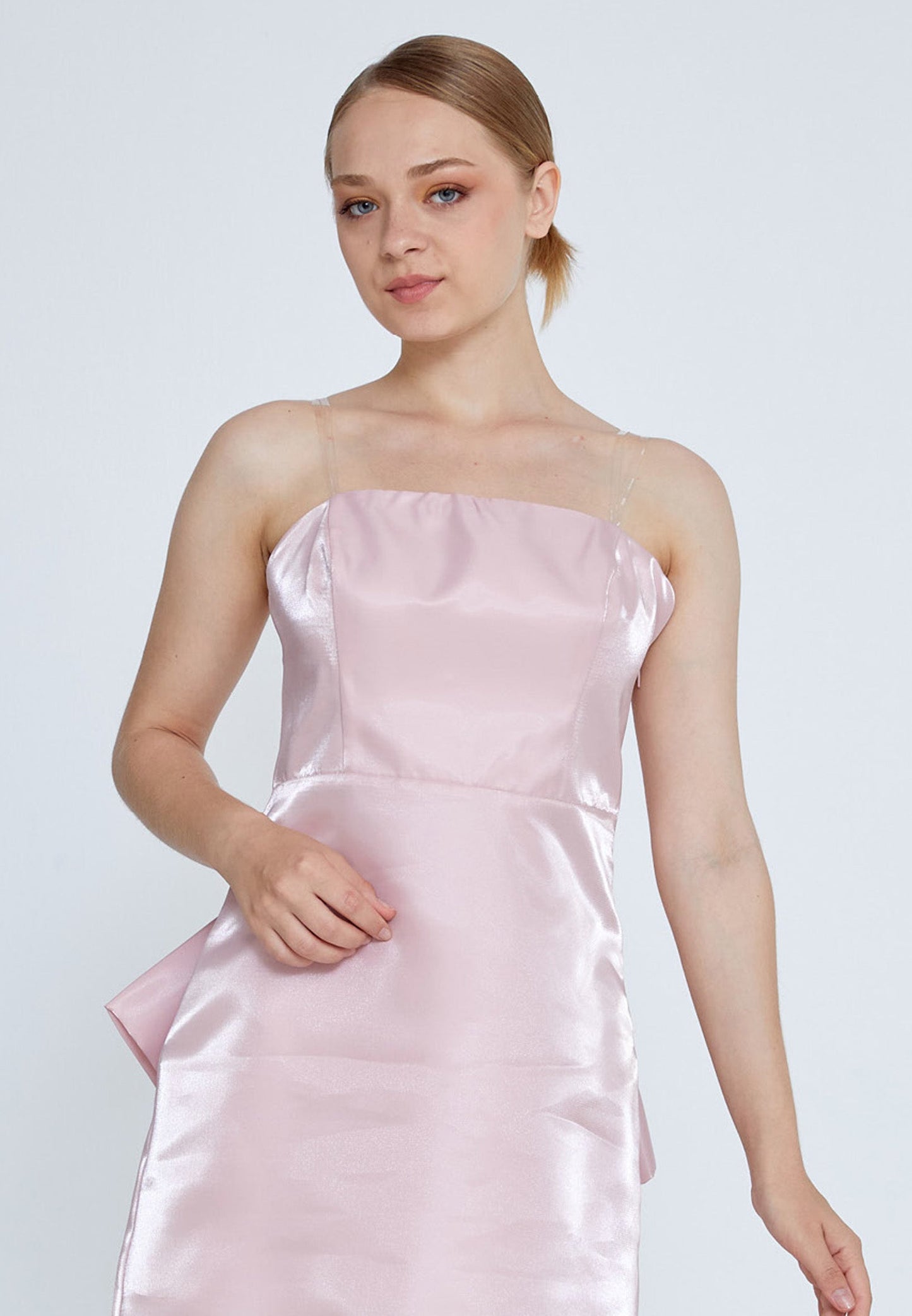 Strapless Mini Polyester Column Regular Cocktail Dress Pink - Unit Price: 47$