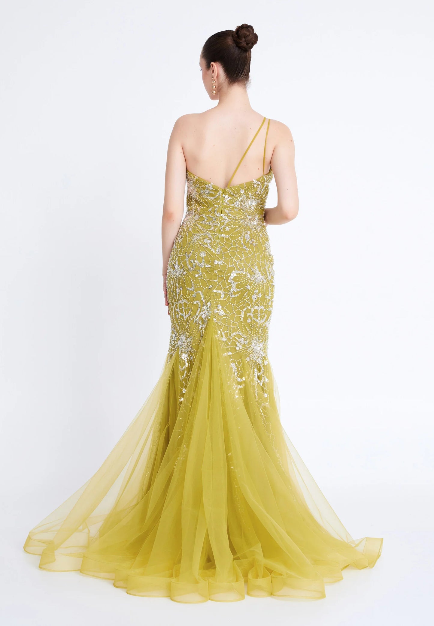 One Shoulder Maxi Tulle Mermaid Regular Prom Dress Unit Price: $187.00