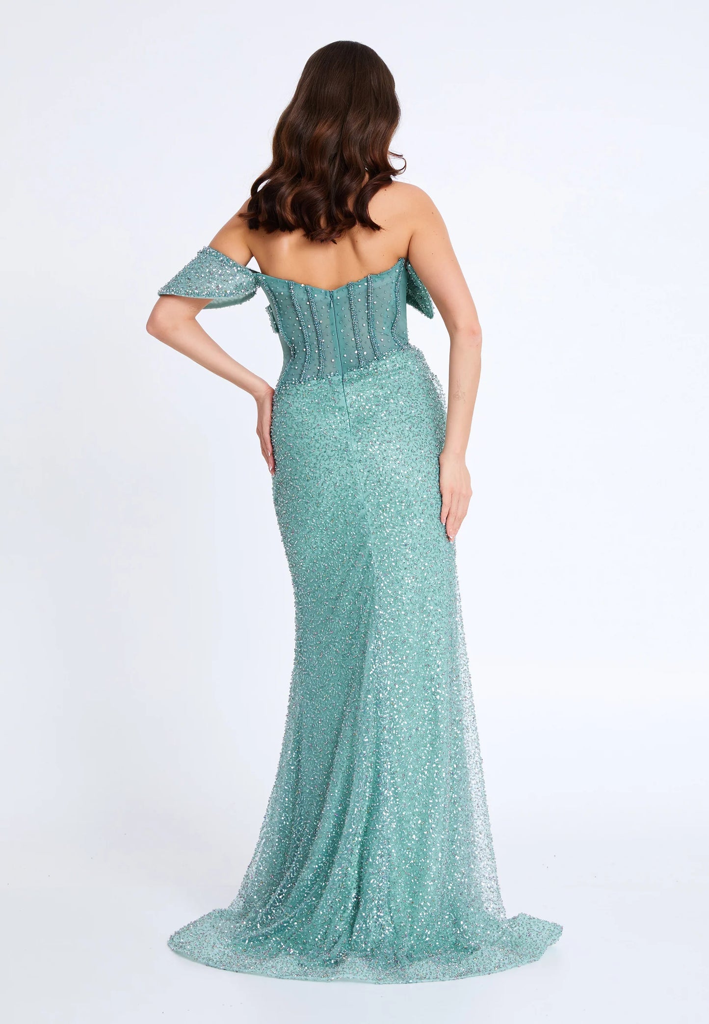 One Shoulder Maxi Tulle Mermaid Regular Prom Dress Unit Price: $475.00