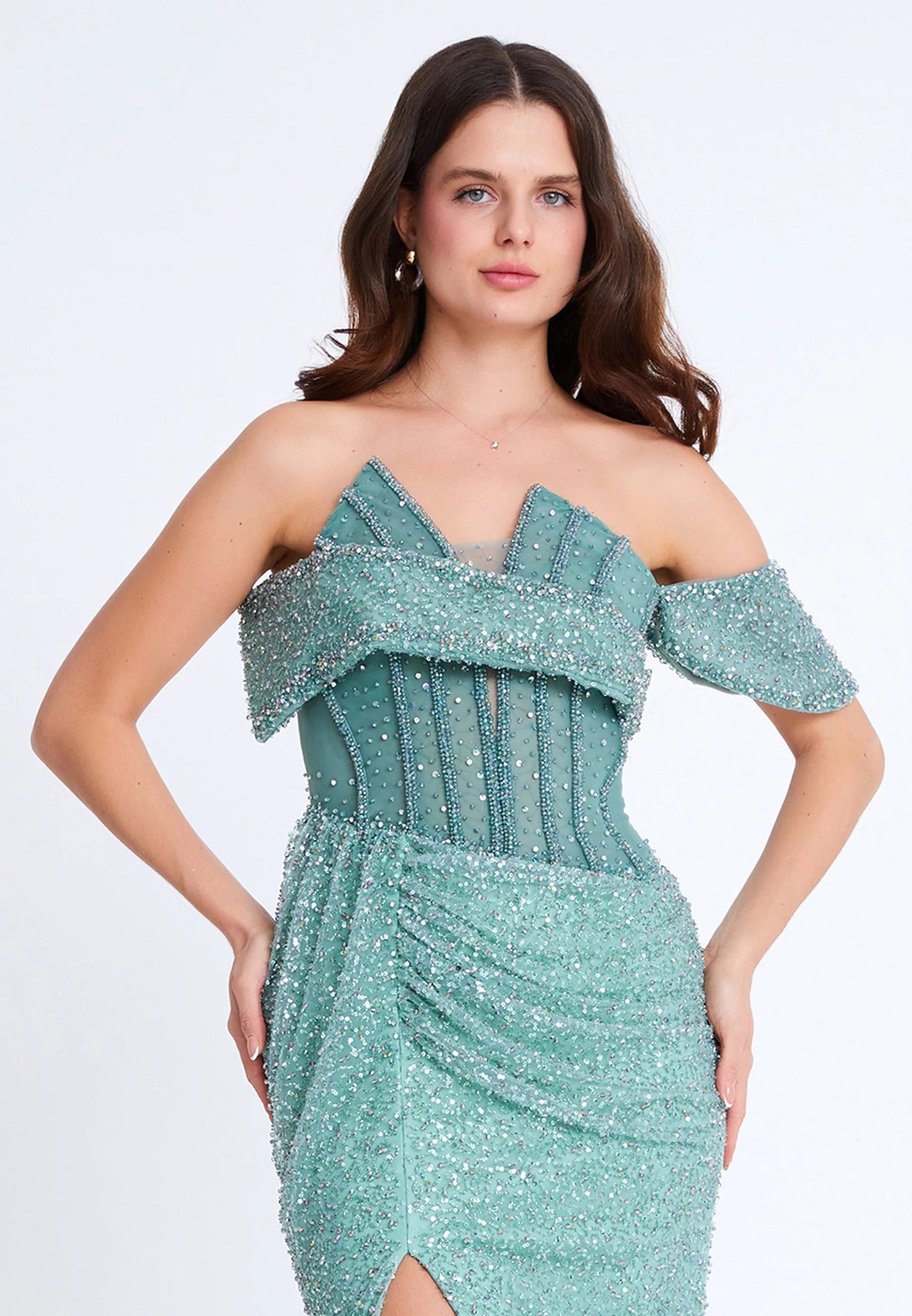 One Shoulder Maxi Tulle Mermaid Regular Prom Dress Unit Price: $475.00